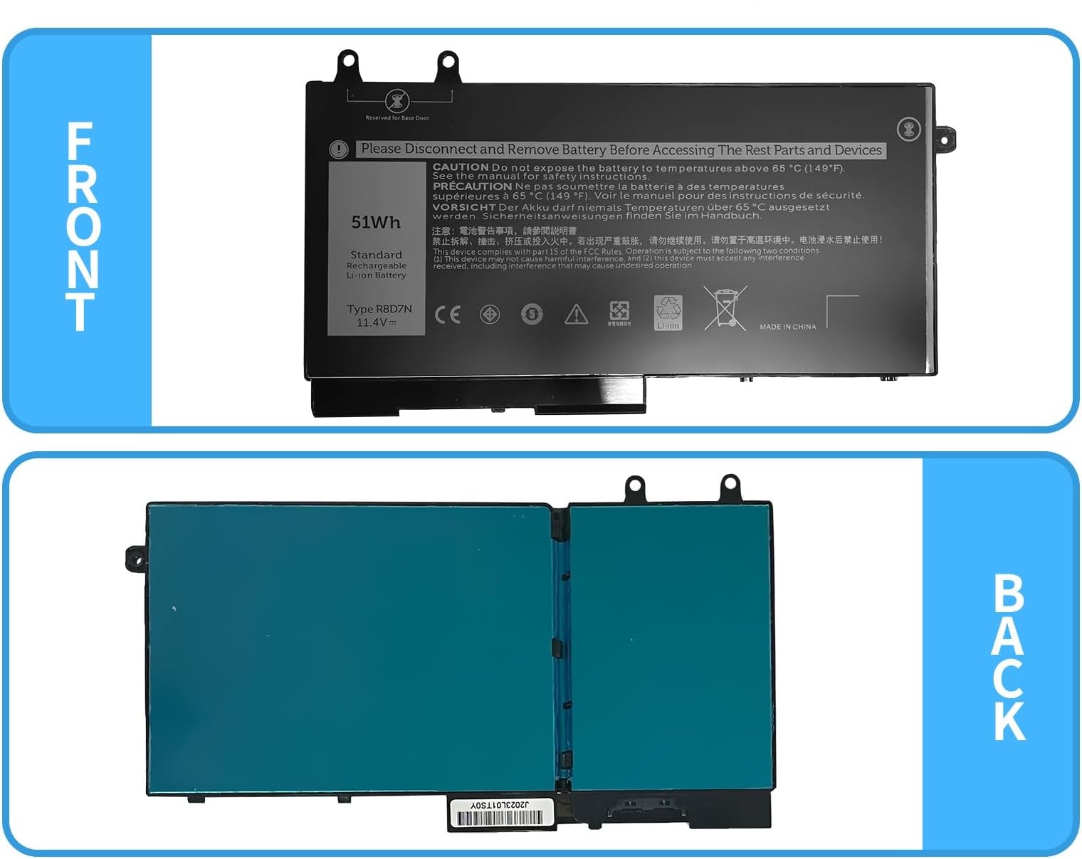 Akumulator do laptopa HUBEI, nowy, pasuje do Dell Latitude 5400 5410 zdjęcie 4