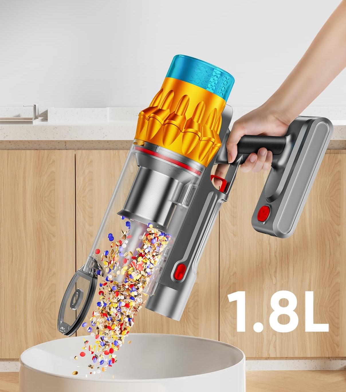 Bezprzewodowy odkurzacz AIDTIPS T18, moc 600 W, 70 min pracy zdjęcie 6