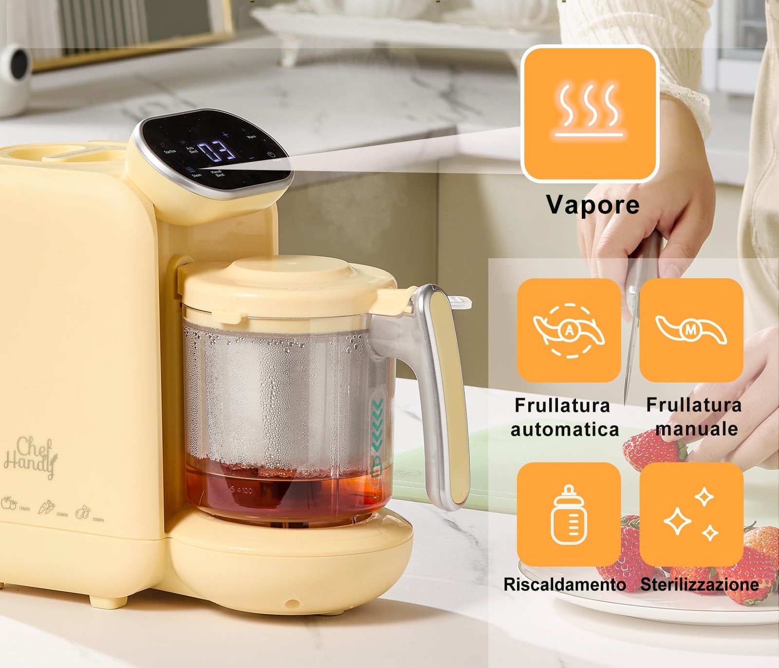 Parowar i blender dla niemowląt chefhandy, stal nierdzewna, 750 ml zdjęcie 3