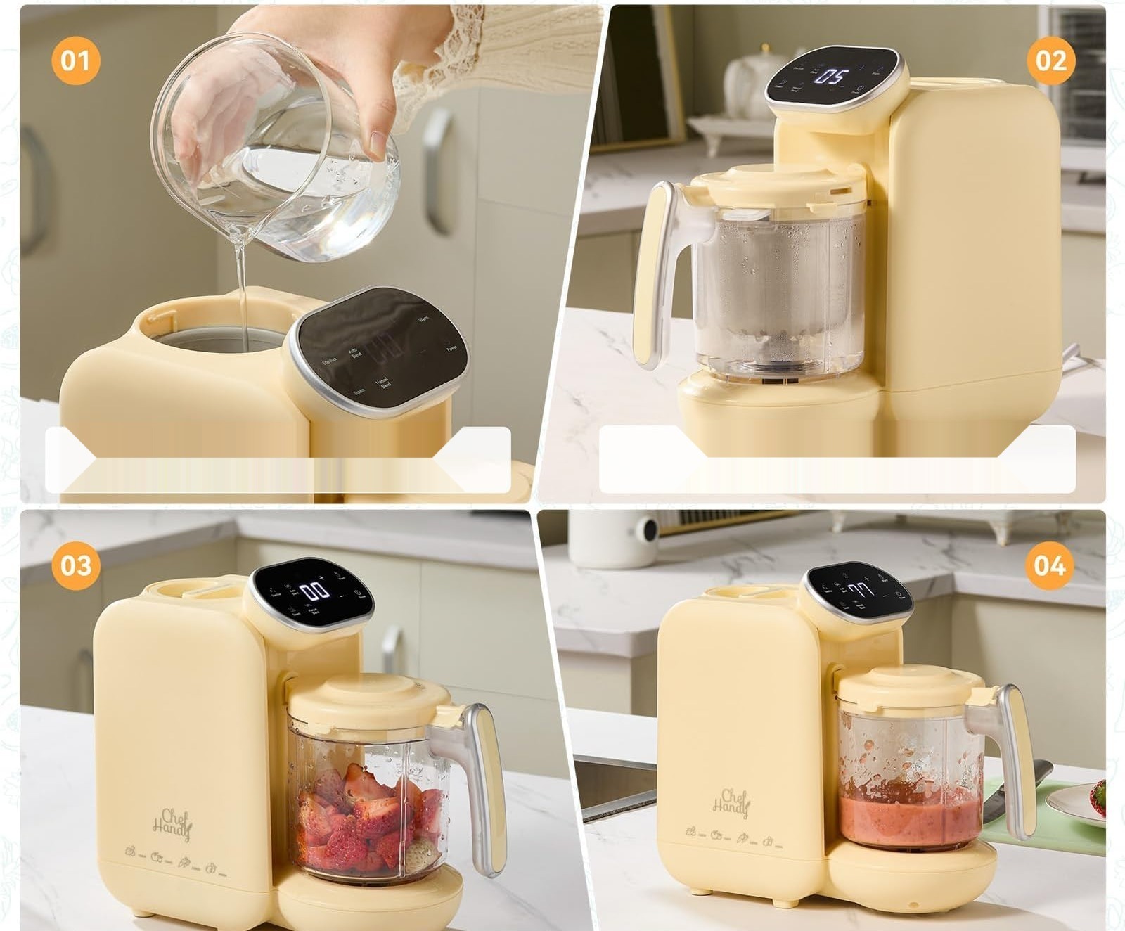 Parowar i blender dla niemowląt chefhandy, stal nierdzewna, 750 ml zdjęcie 4