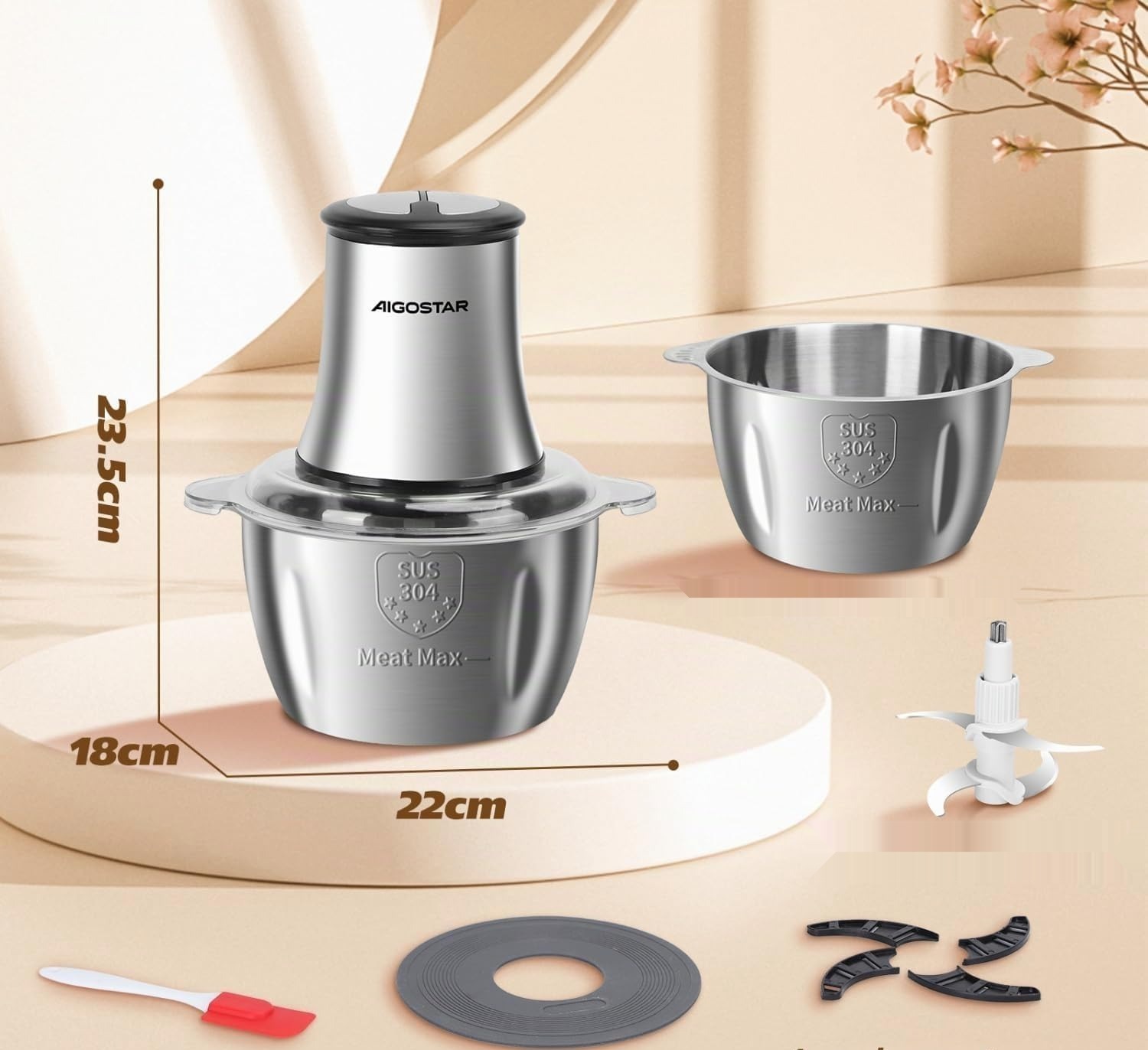 Robot Kuchenny 500W, pojemność 1,8L Aigostar Flor zdjęcie 5
