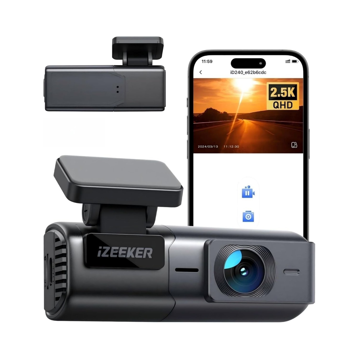 Kamera samochodowa iZEEKER QHD 1440P, czujnik G, mini design zdjęcie 1