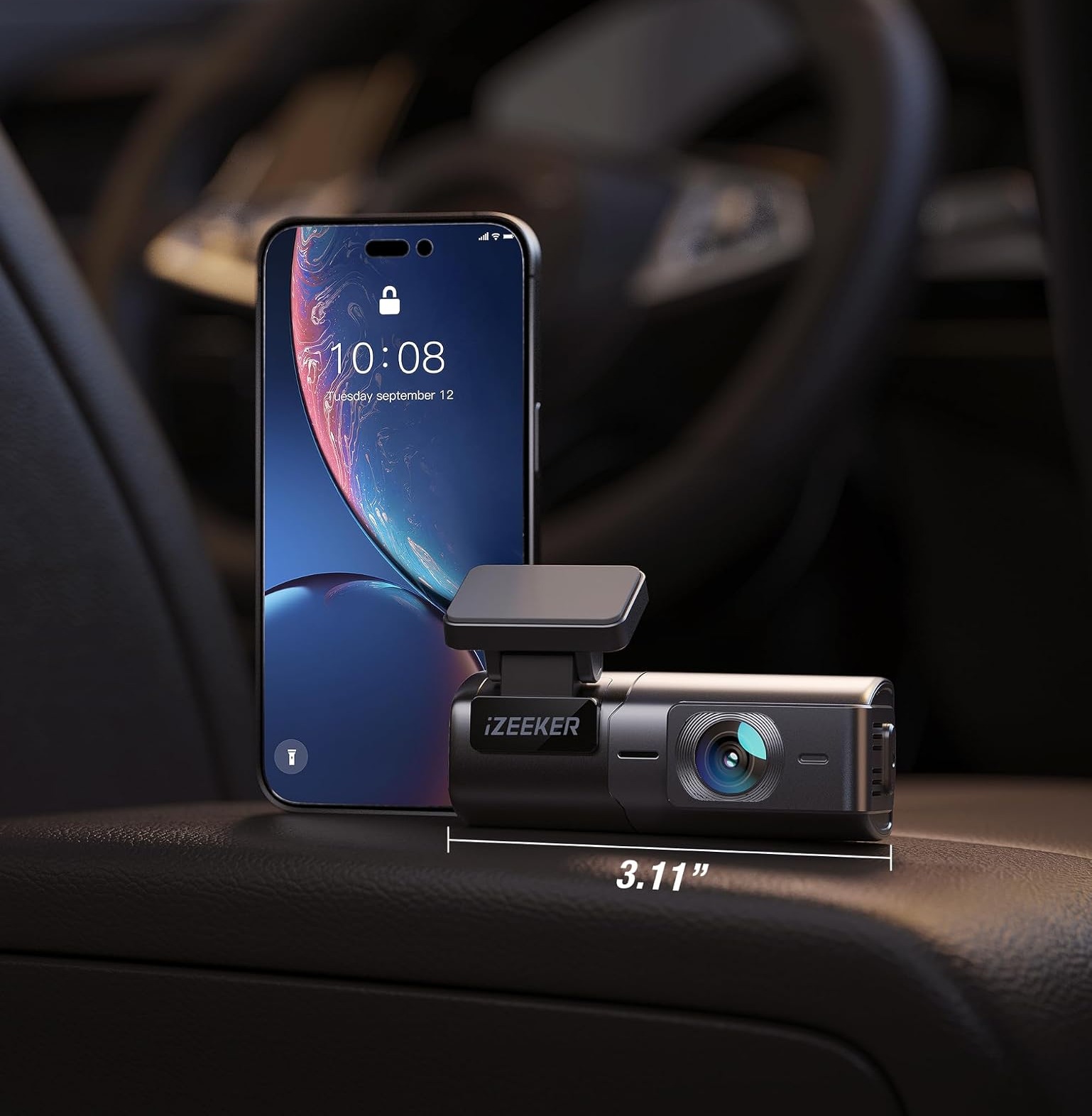 Kamera samochodowa iZEEKER QHD 1440P, czujnik G, mini design zdjęcie 5