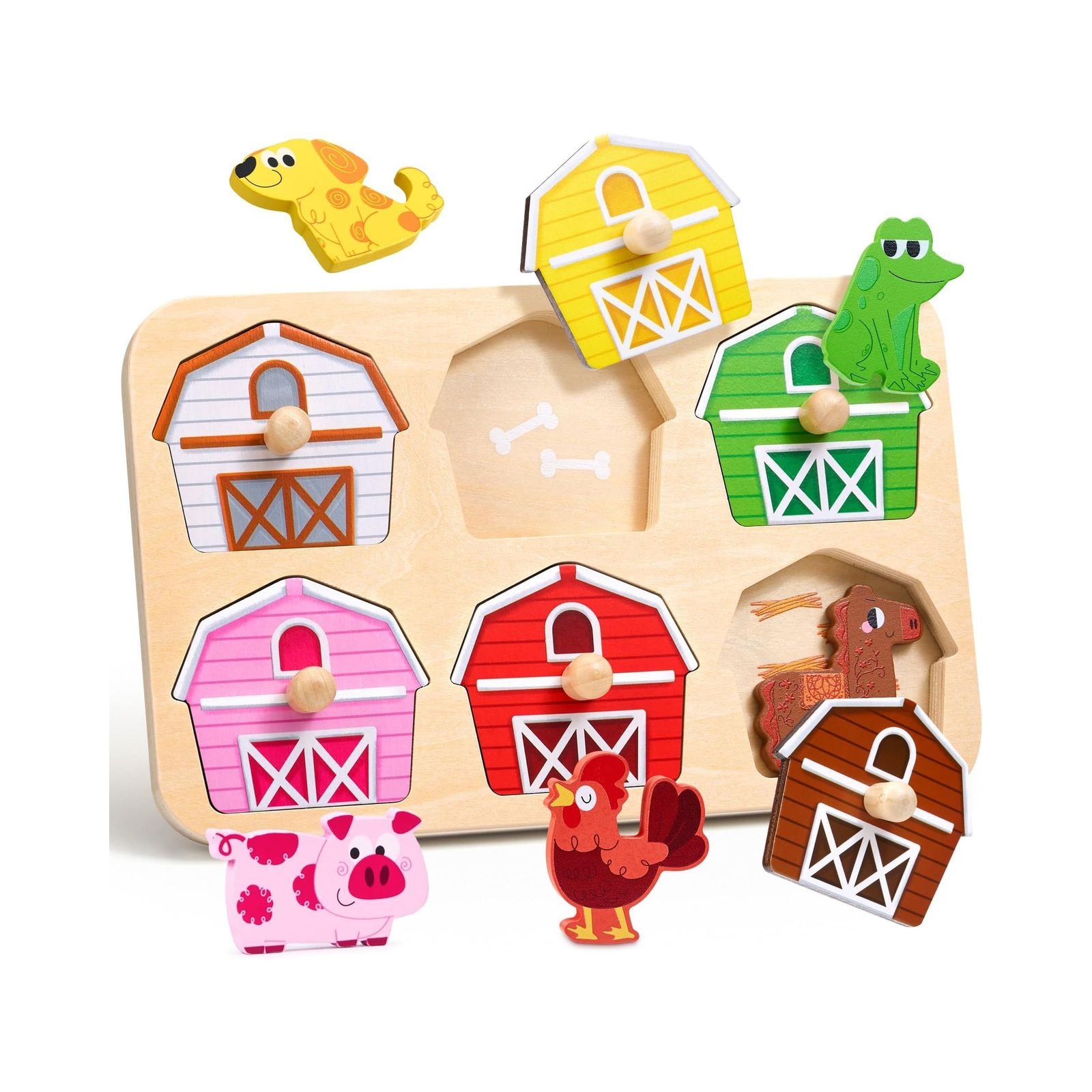 Drewniane puzzle dla dzieci JoyCat, rozwijające motorykę, 6 zdjęcie 1