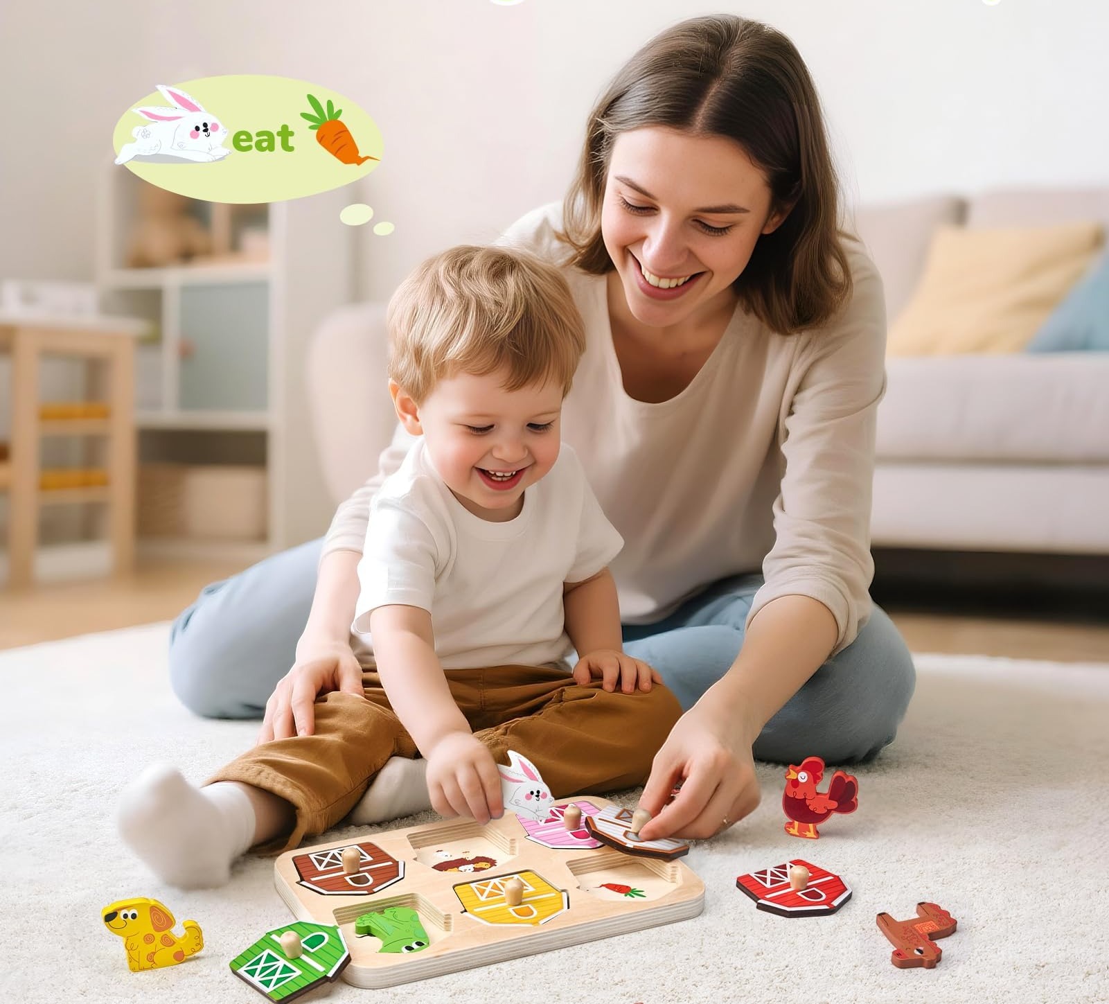 Drewniane puzzle dla dzieci JoyCat, rozwijające motorykę, 6 zdjęcie 7