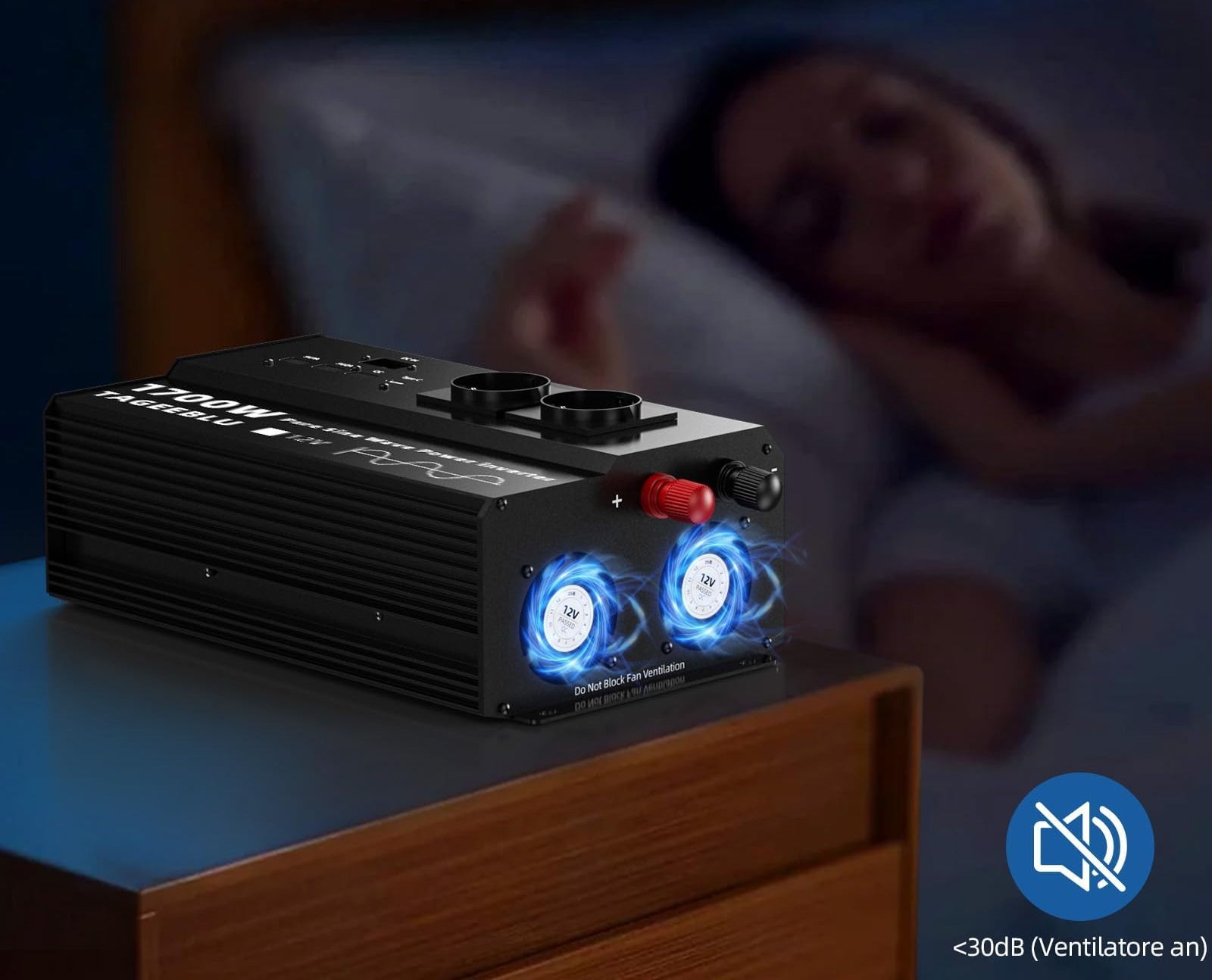 Przetwornica napięcia 1700W czysty sinus TAGEEBLU 12V 220V zdjęcie 6