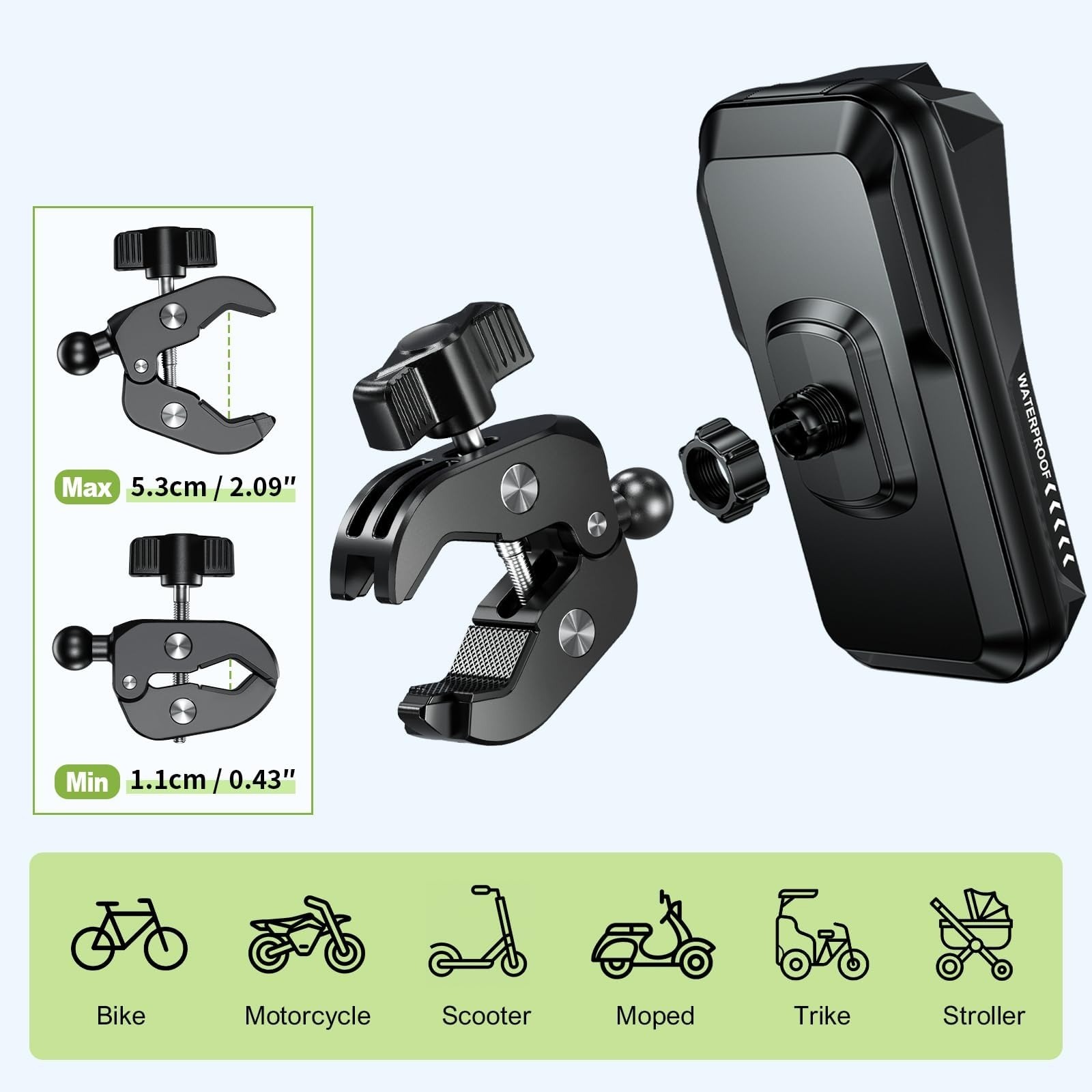 Uchwyt motocyklowy wodoodporny z osłoną BTNEEU do smartfona 7 cali zdjęcie 6