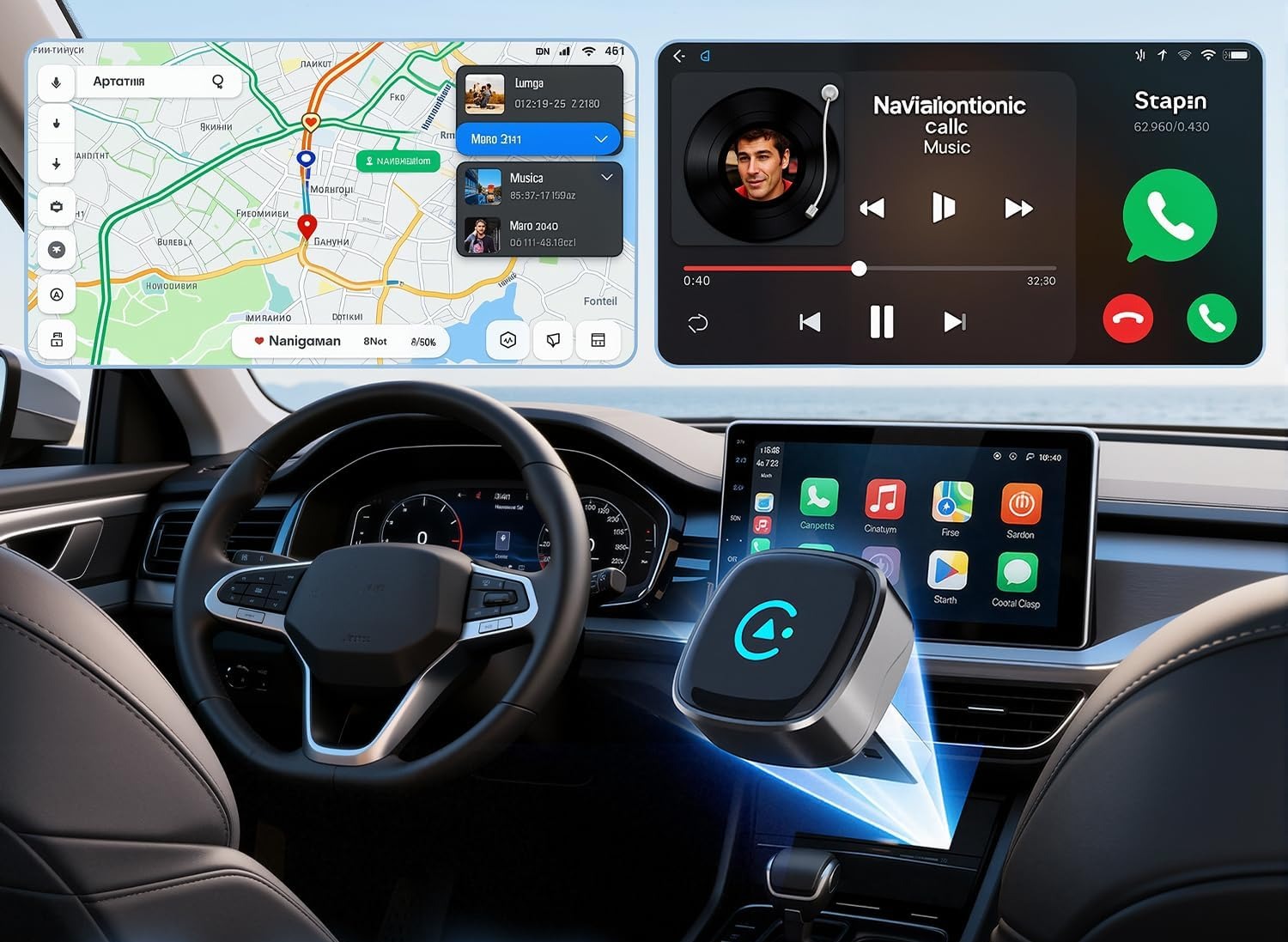 Bezprzewodowy adapter CarPlay KANANAFEEL, stabilne połączenie, biały zdjęcie 2