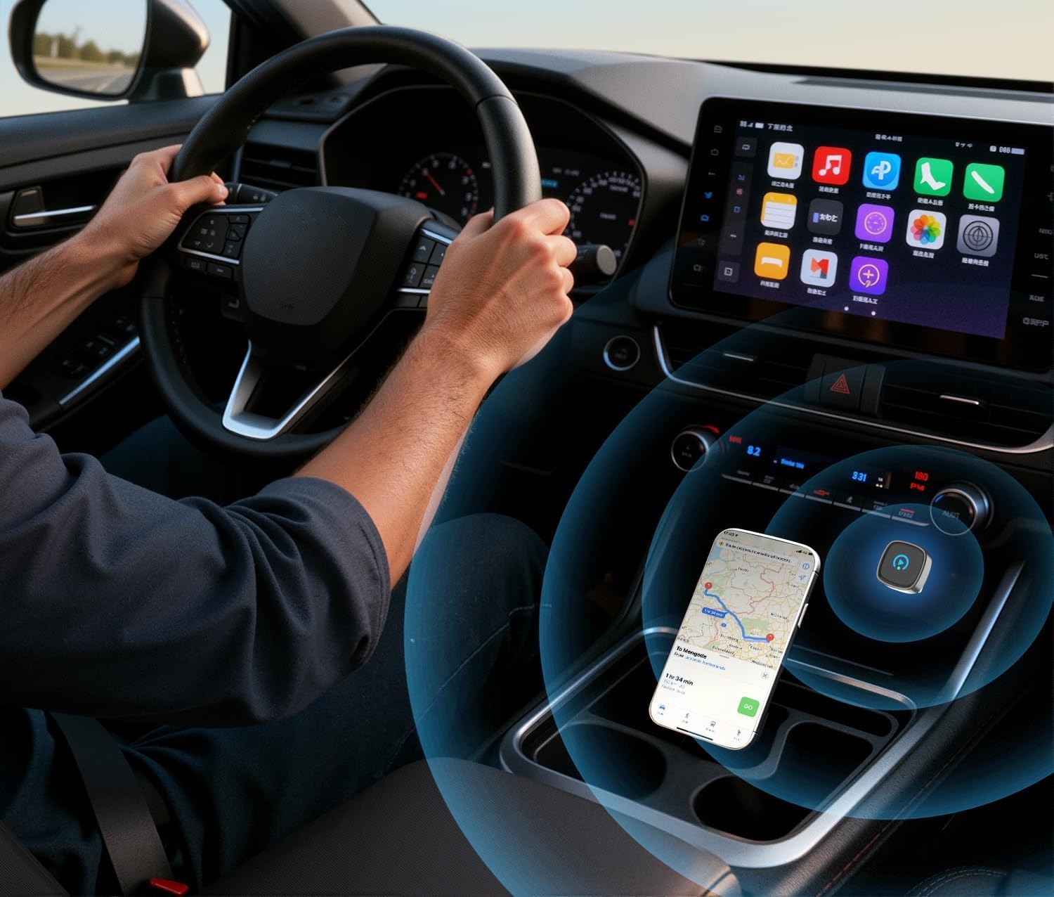 Bezprzewodowy adapter CarPlay KANANAFEEL, stabilne połączenie, biały zdjęcie 6