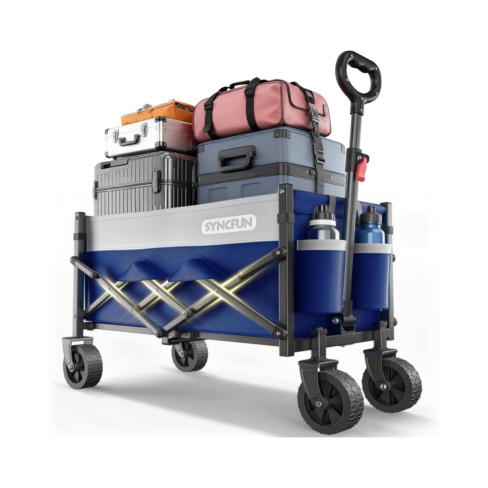 Wózek składany 250 kg oszczędność miejsca SYNCFUN 34x18,5 cm niebieski zdjęcie 1