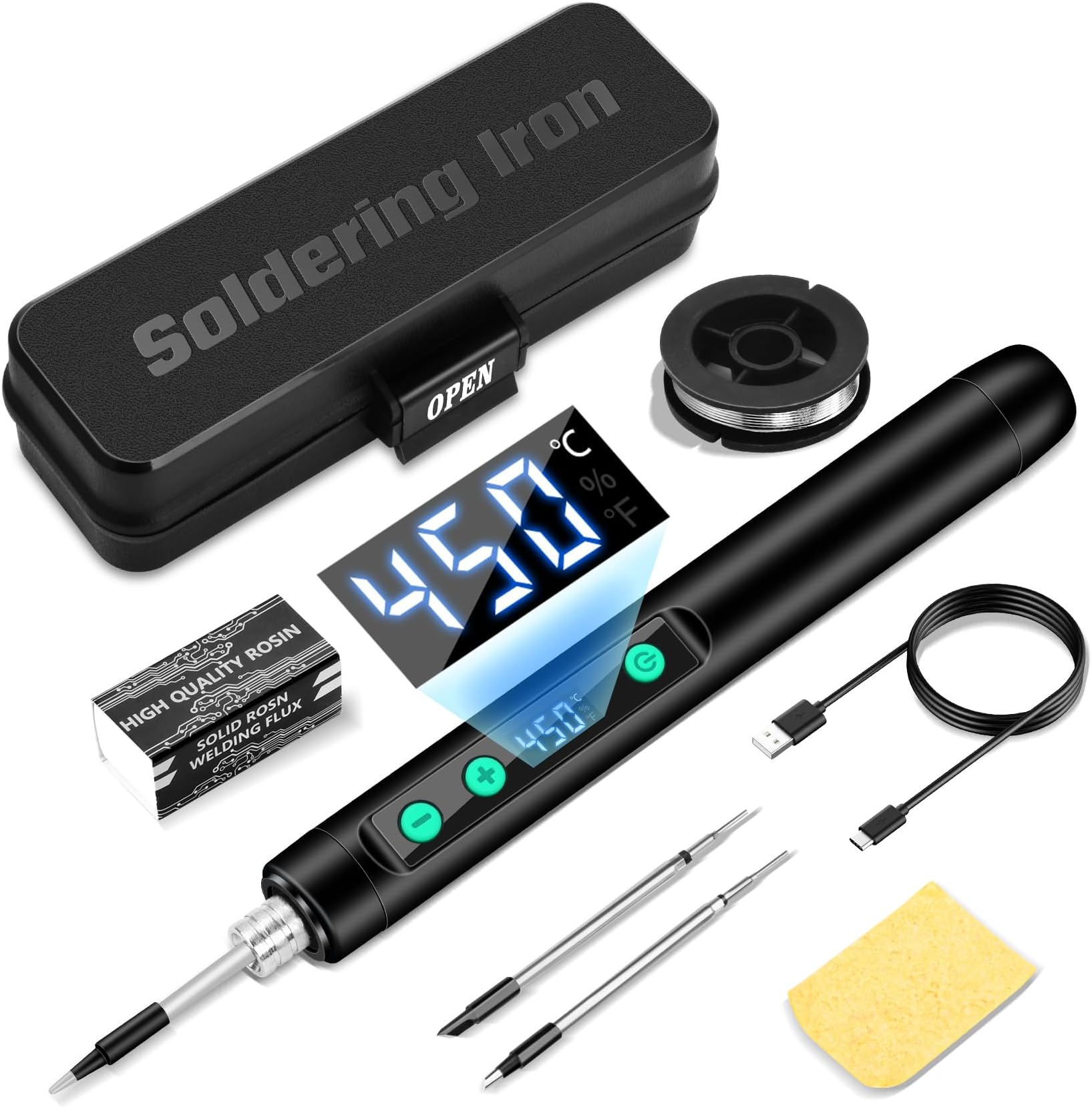 Zestaw do lutowania bezprzewodowego, lutownica USB z wyświetlaczem LCD zdjęcie 1