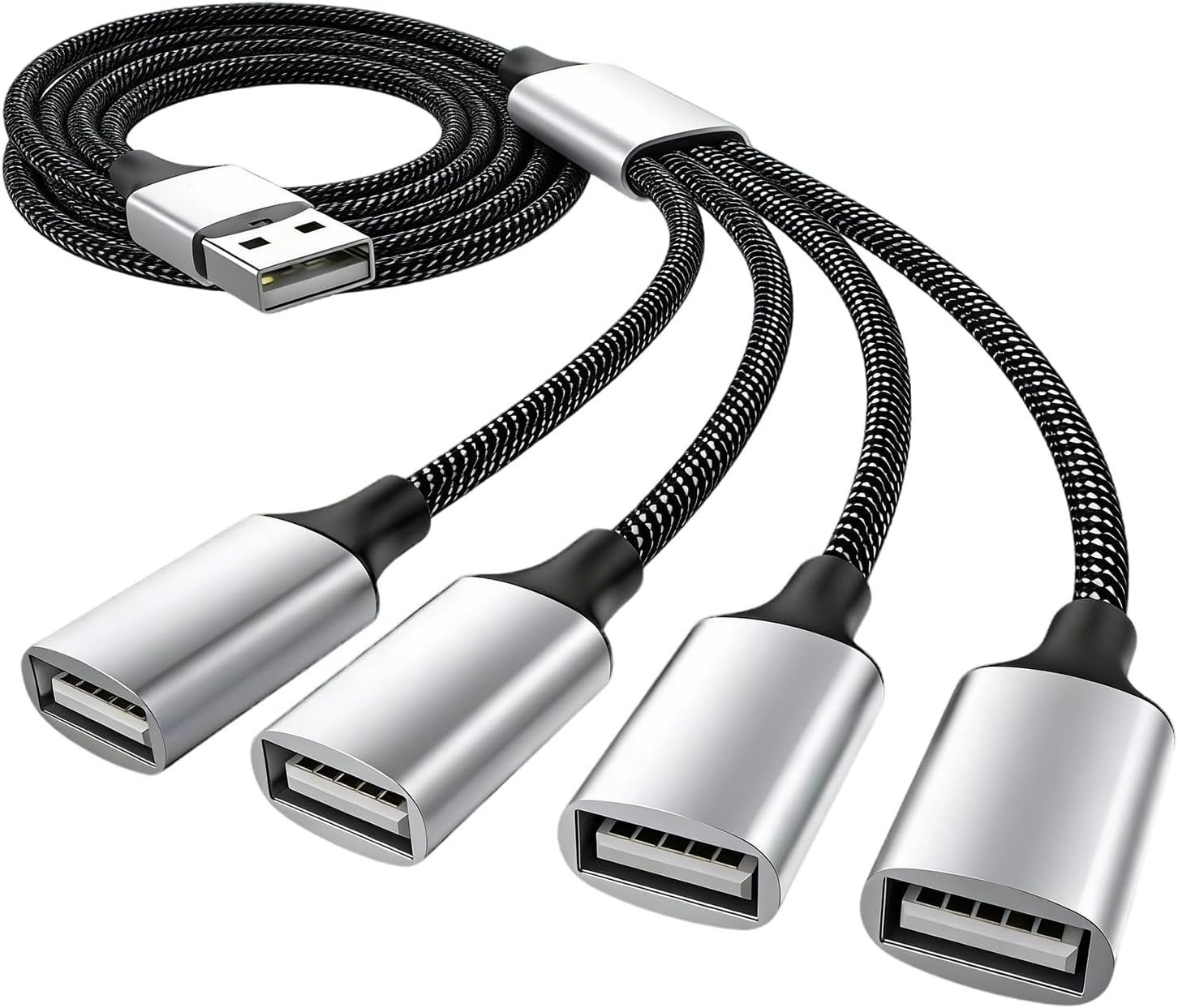 Rozdzielacz USB 1 do 4, kabel Y 1m z 1 wtyczką do 4 portów zdjęcie 1