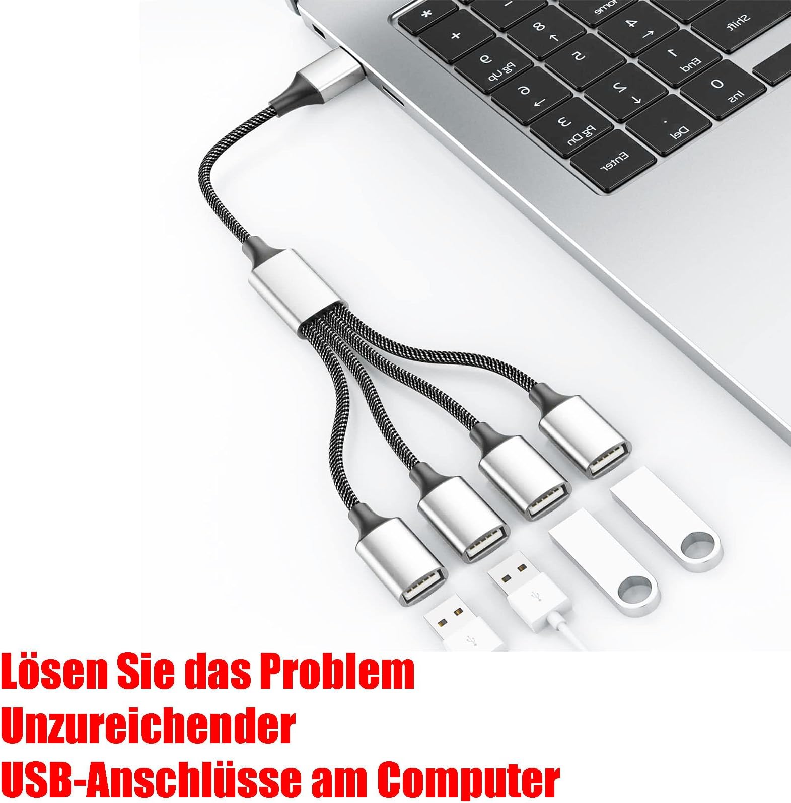 Rozdzielacz USB 1 do 4, kabel Y 1m z 1 wtyczką do 4 portów zdjęcie 3