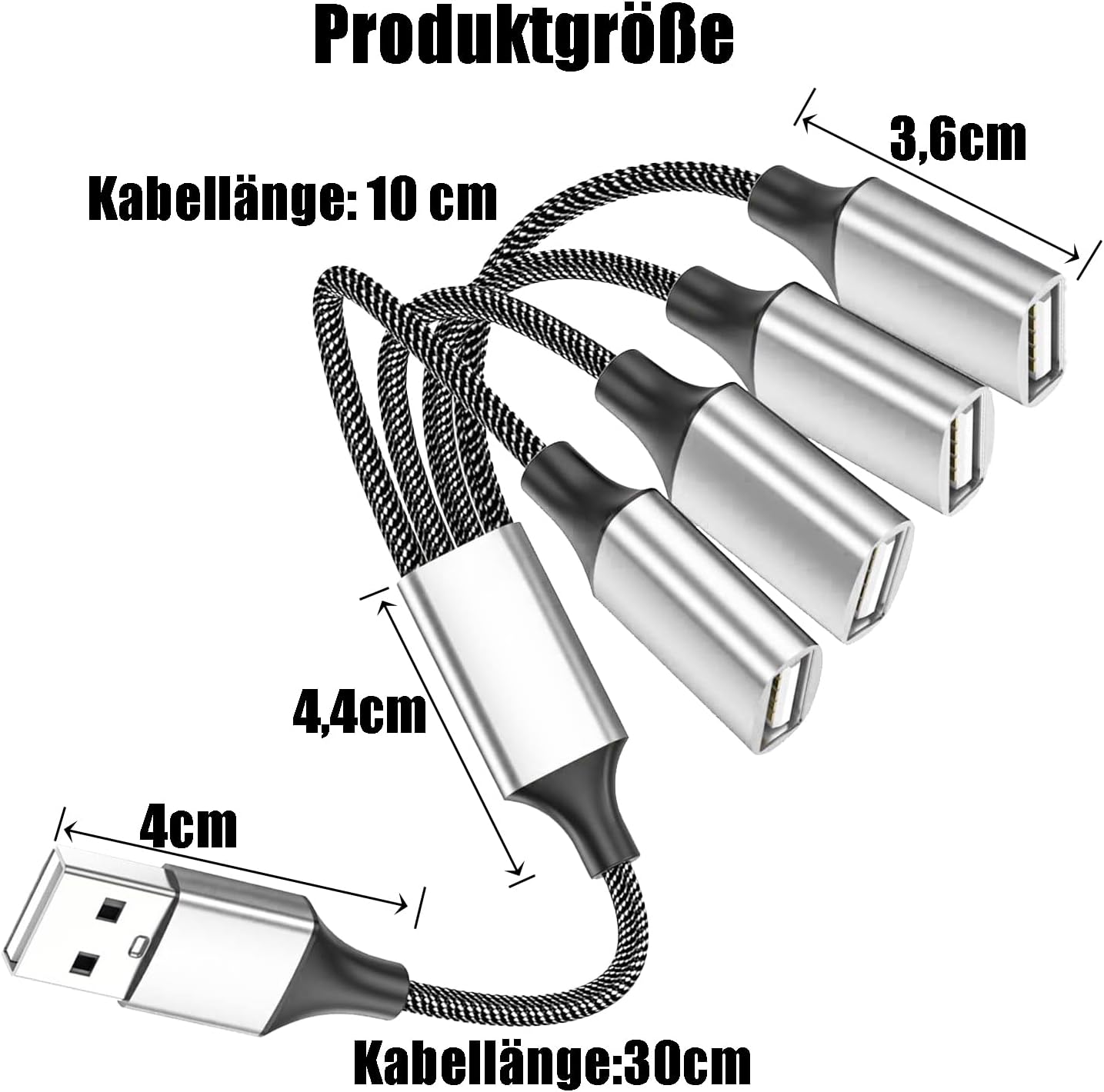 Rozdzielacz USB 1 do 4, kabel Y 1m z 1 wtyczką do 4 portów zdjęcie 6