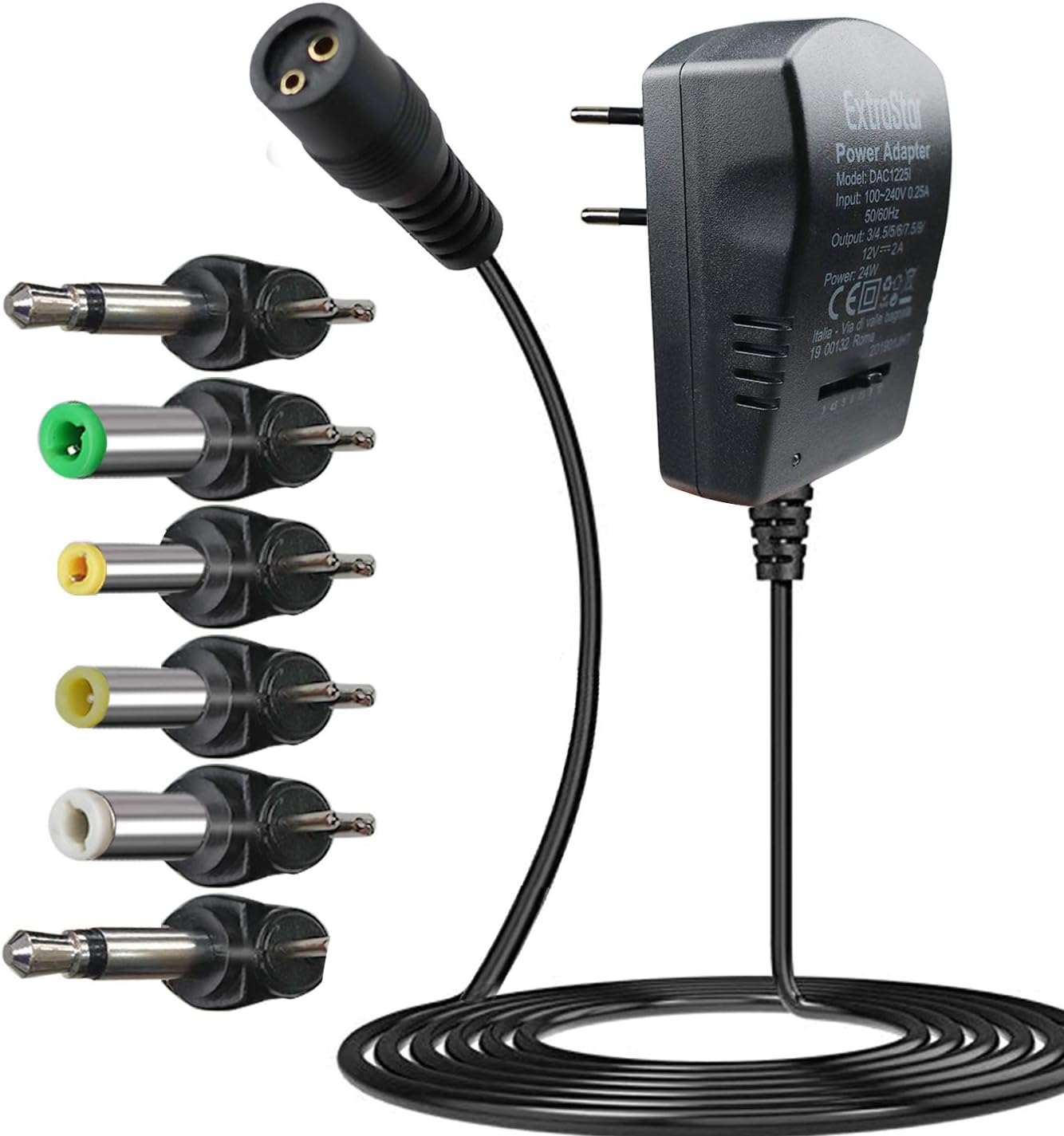 Uniwersalny zasilacz sieciowy 24 W z 6 wtyczkami DC 3 V, 12 V zdjęcie 1