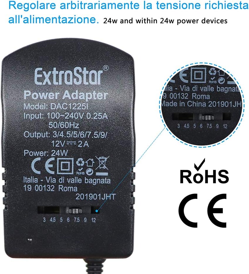 Uniwersalny zasilacz sieciowy 24 W z 6 wtyczkami DC 3 V, 12 V zdjęcie 6