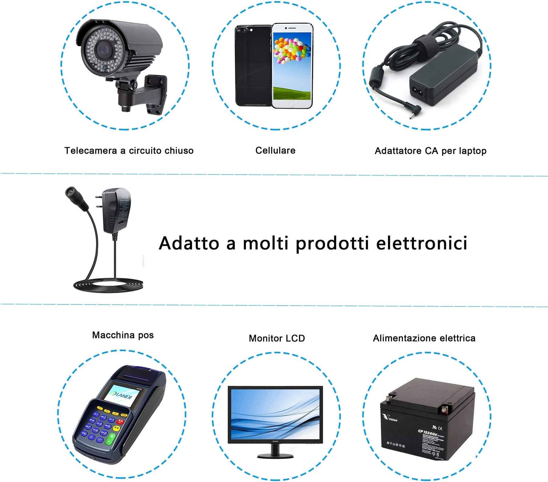 Uniwersalny zasilacz sieciowy 24 W z 6 wtyczkami DC 3 V, 12 V zdjęcie 7