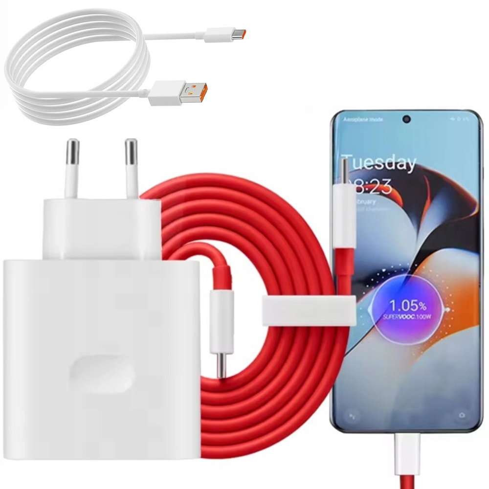 Ładowarka 100W SuperVOOC OPPO z 2 kablami 1,5m zdjęcie 2
