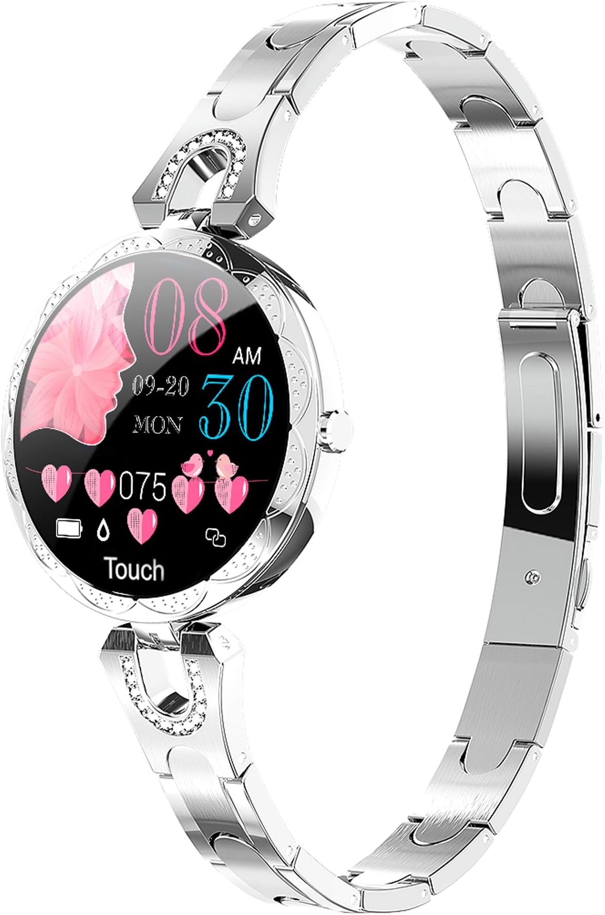 Smartwatch damski, w kolorze różowego złota, elegancki, stylowa zdjęcie 1