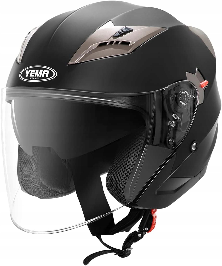 Kask motocyklowy Yema YM-627 czarny matowy zdjęcie 6