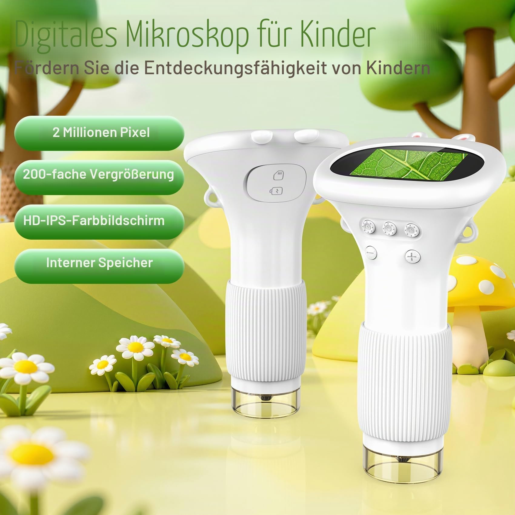 Mikroskop dla dzieci, cyfrowy mikroskop ręczny 2,0", 200x zdjęcie 2