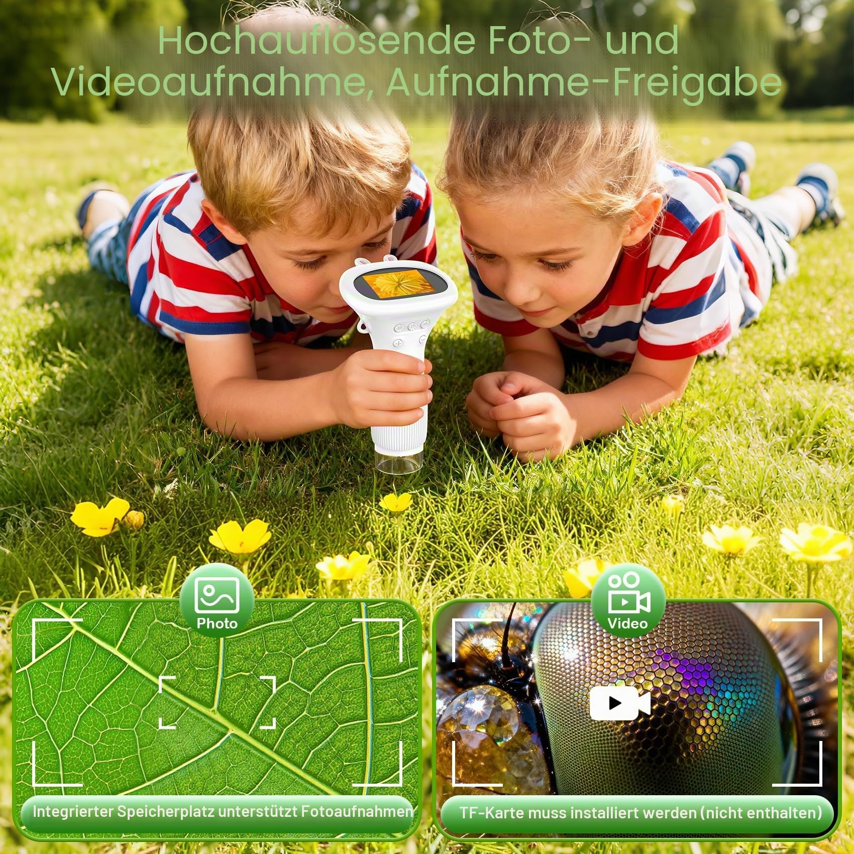 Mikroskop dla dzieci, cyfrowy mikroskop ręczny 2,0", 200x zdjęcie 5