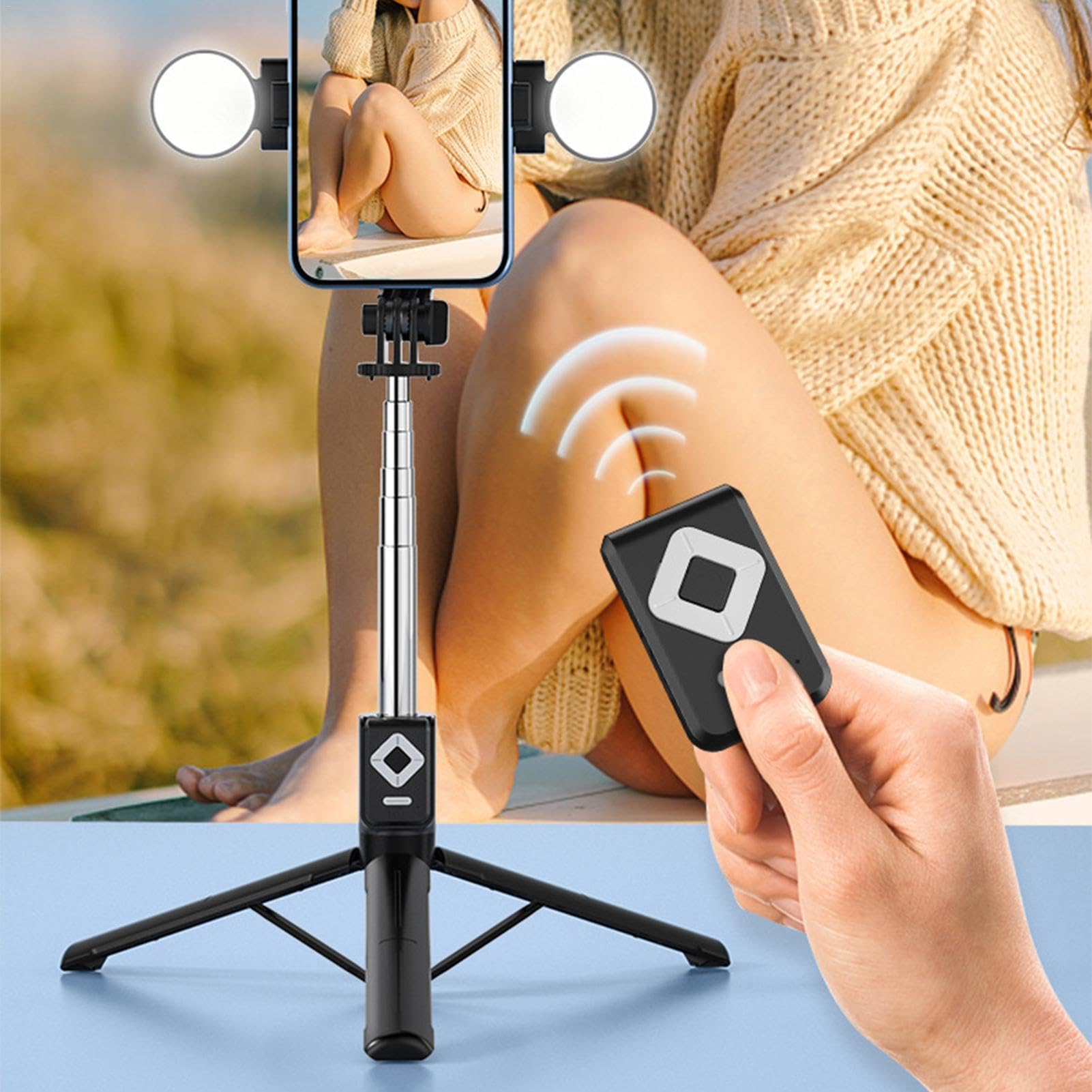 Statyw do telefonu z pilotem zdalnego sterowania, kijek do selfie ze | zdjęcie 2