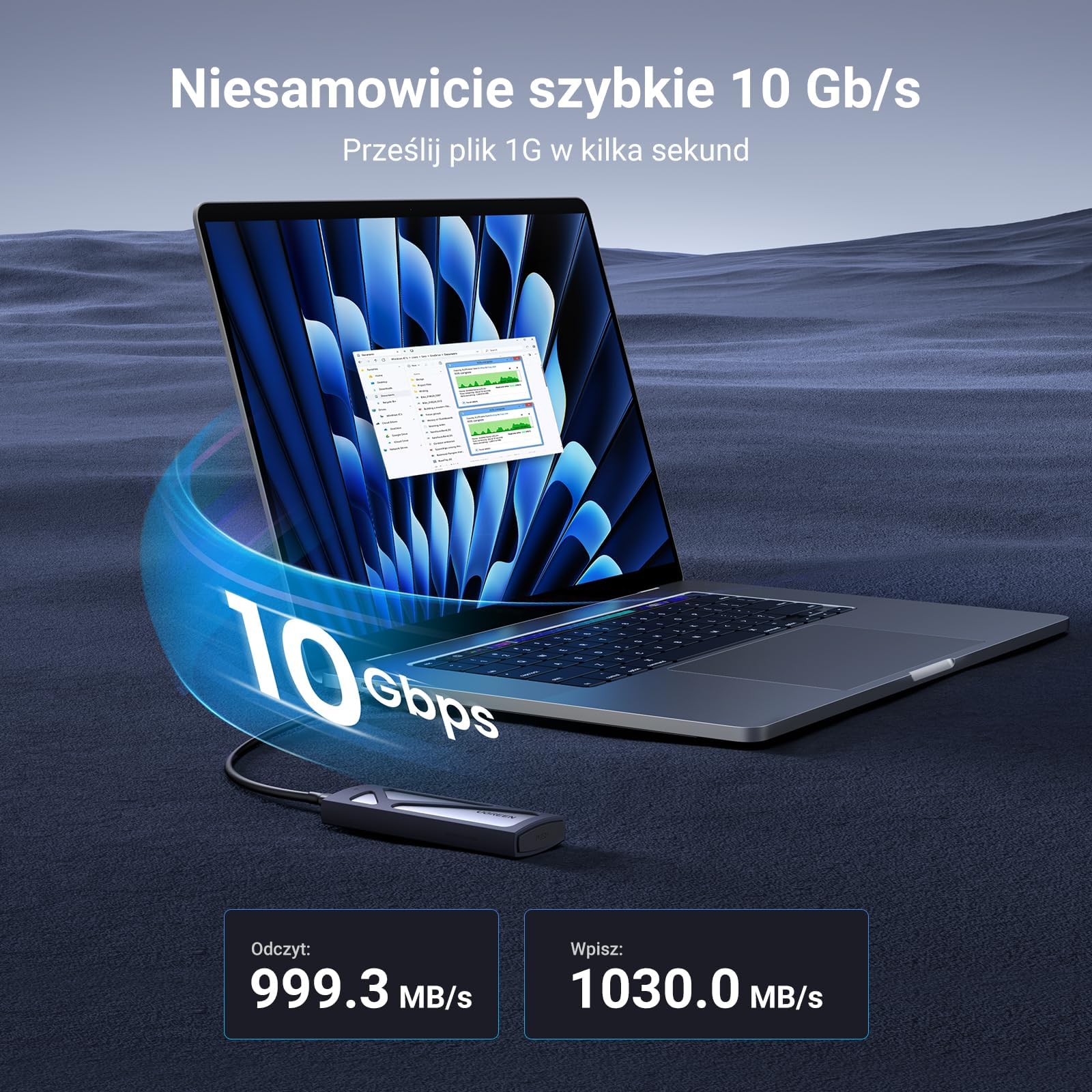 UGREEN Obudowa NVMe M.2 USB 3.1 SSD 10 Gb/s zdjęcie 2