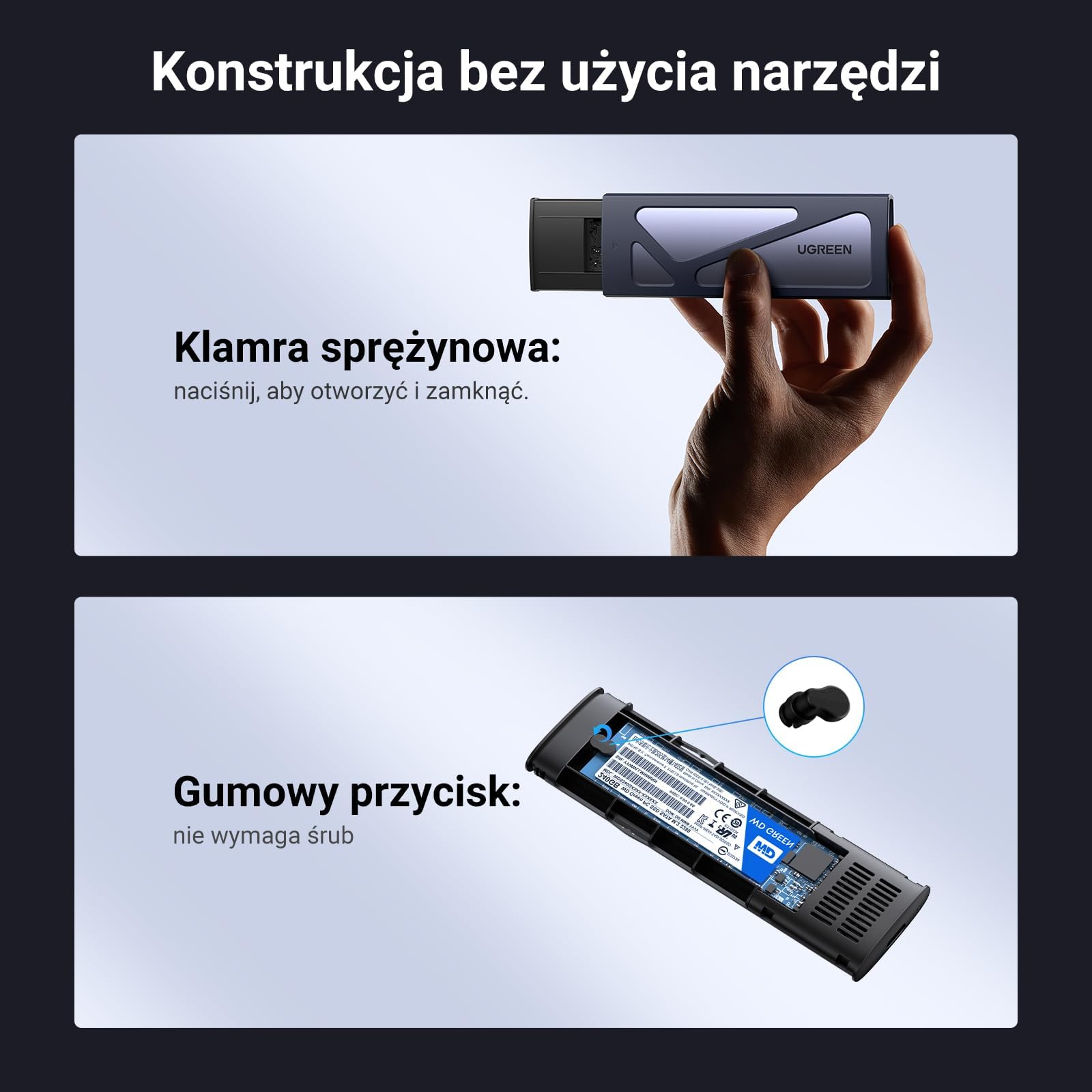 UGREEN Obudowa NVMe M.2 USB 3.1 SSD 10 Gb/s zdjęcie 6