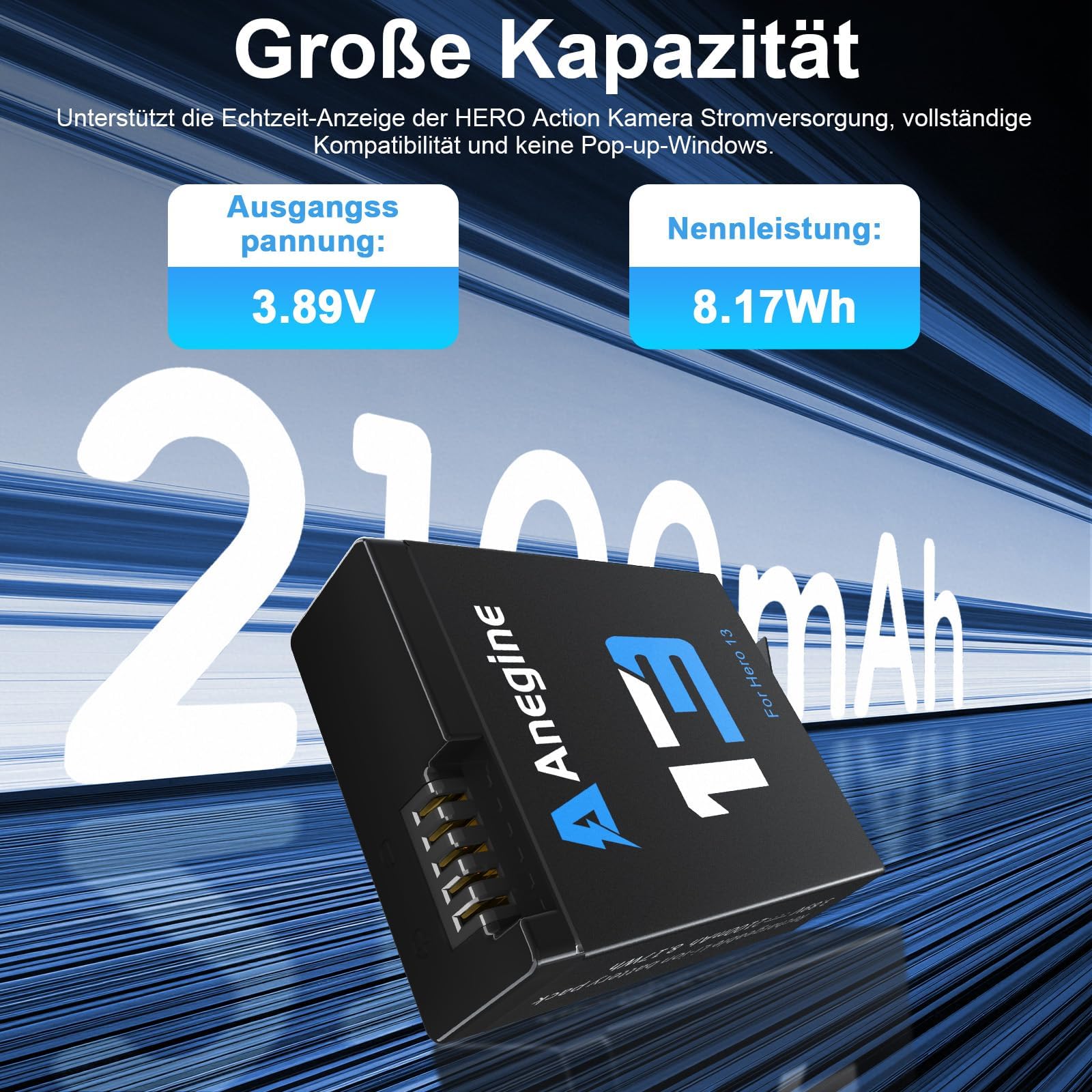 Hero 13 akumulator 2100 mAh i LED 3-kanałowa ładowarka USB do Hero 13 zdjęcie 3