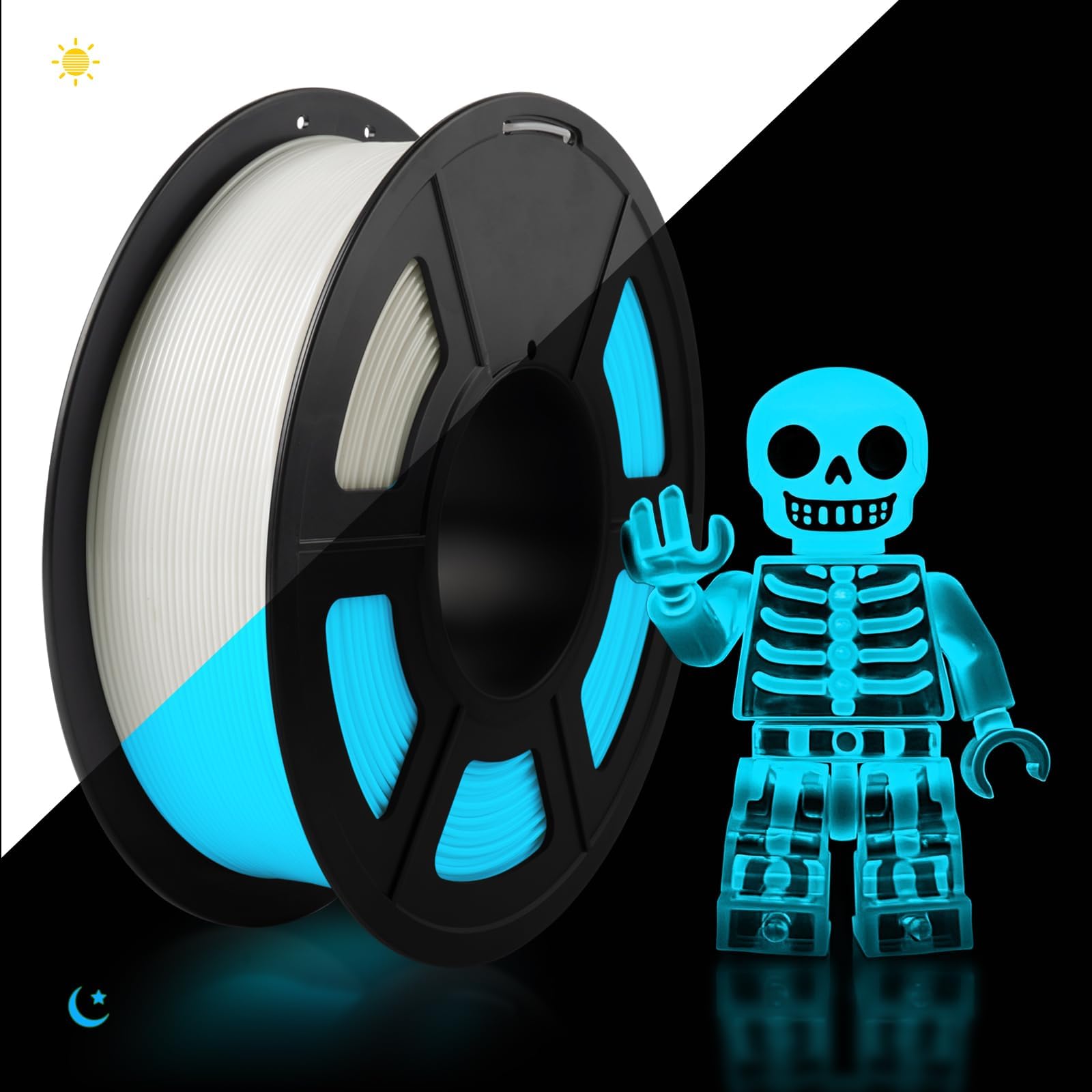 TECBEARS Świecący w ciemności filament PETG do drukarki 3D, 1,75 zdjęcie 1