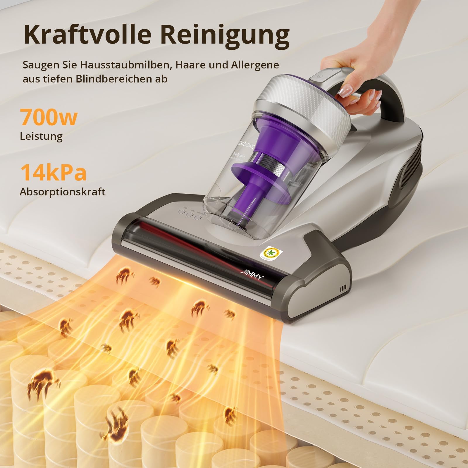 Ręczny odkurzacz kroplowy, moc 700 W, sterylizacja UV, filtr HEPA zdjęcie 3