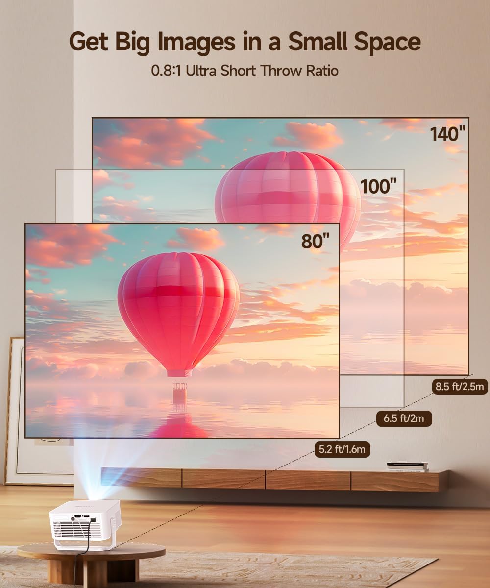 Projektor, HY300max Mini projektor 4K i 8K z podwójnym zakresem WiFi zdjęcie 5