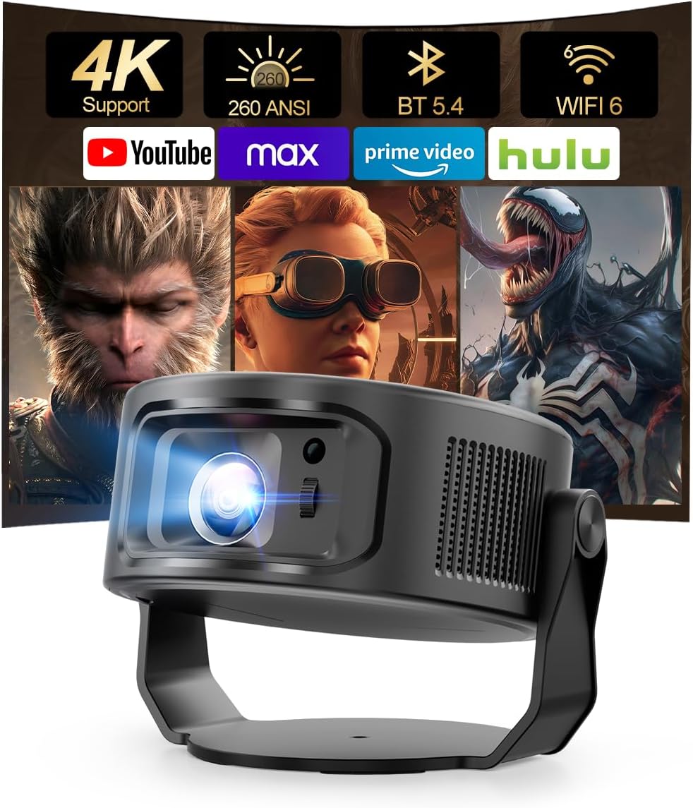 Projektor, HY300max Mini projektor 4K i 8K z podwójnym zakresem WiFi zdjęcie 8