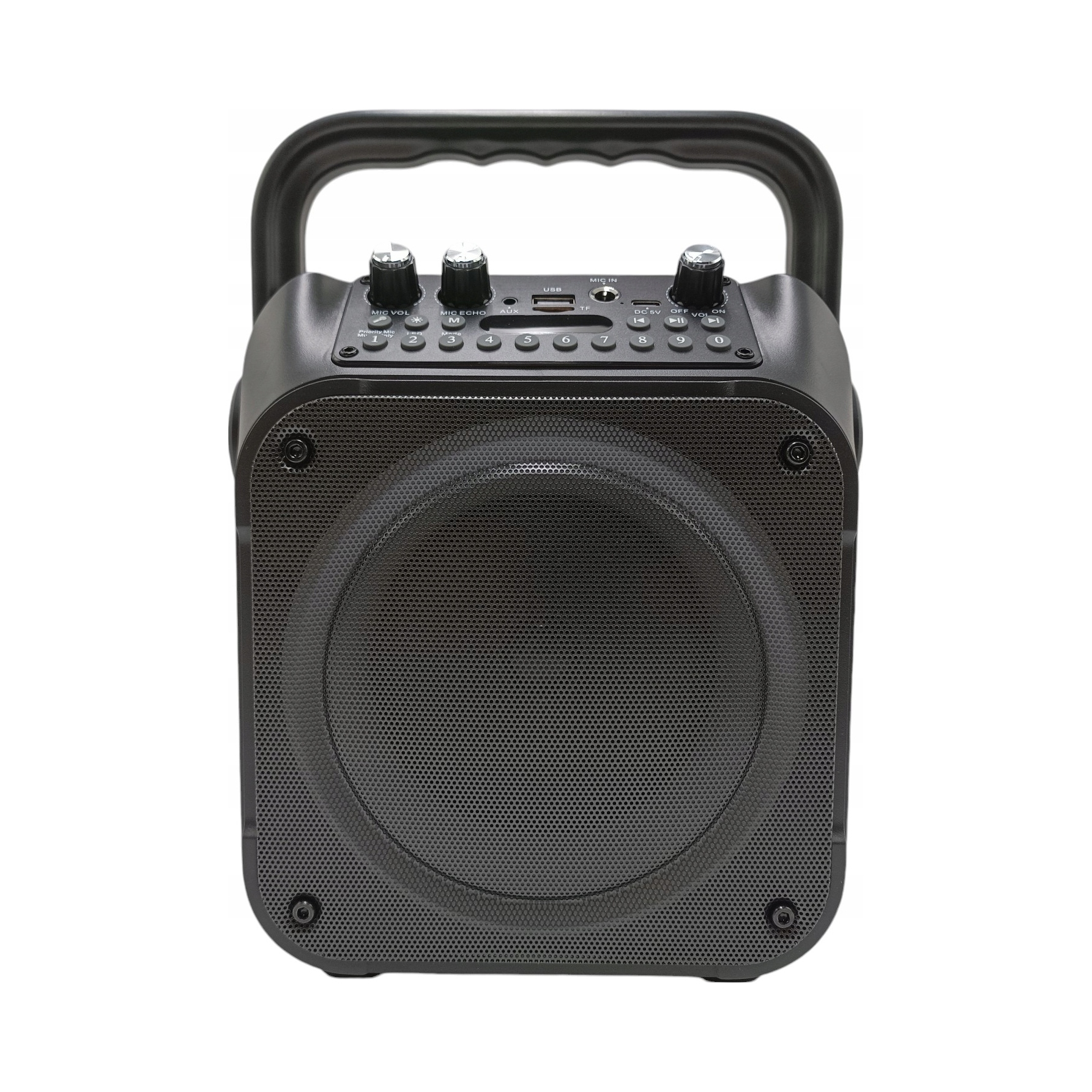 Głośnik do karaoke K9-M czarna akumulatorowa z 2 mikrofonami Bluetooth zdjęcie 1