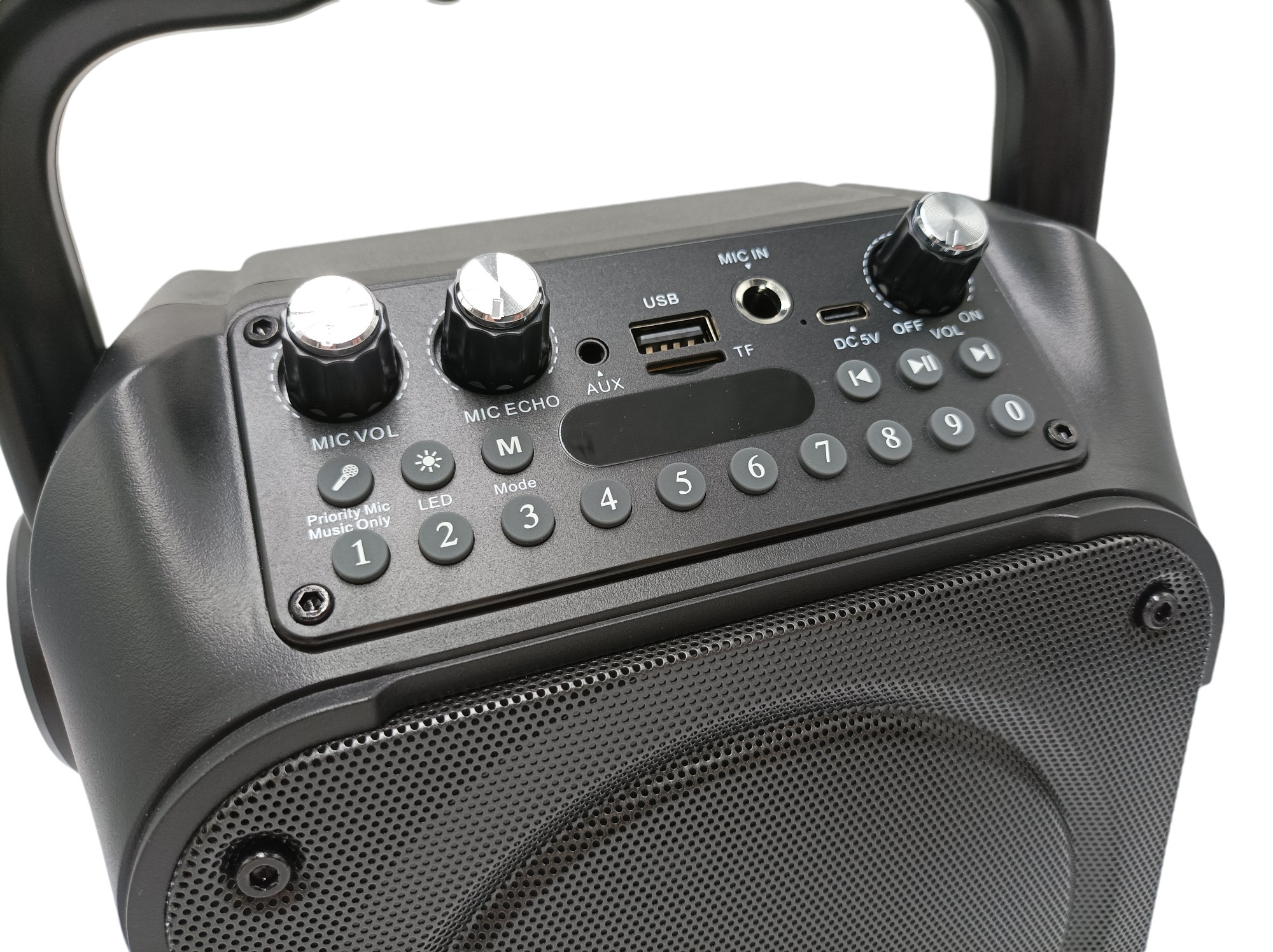 Głośnik do karaoke K9-M czarna akumulatorowa z 2 mikrofonami Bluetooth zdjęcie 3