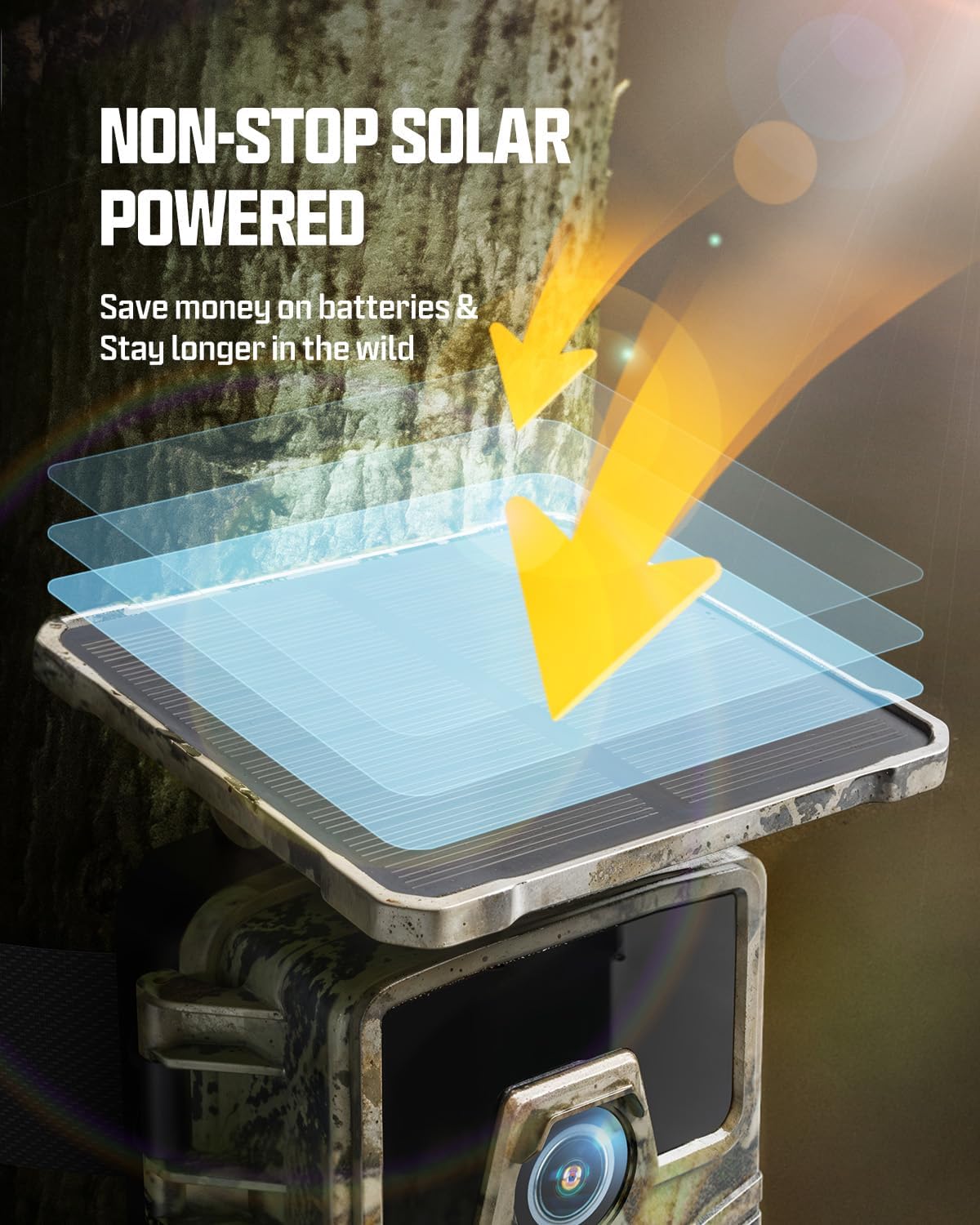 Solarna kamera do obserwacji dzikich zwierząt 4K 30 kl./s, 46 MP zdjęcie 3