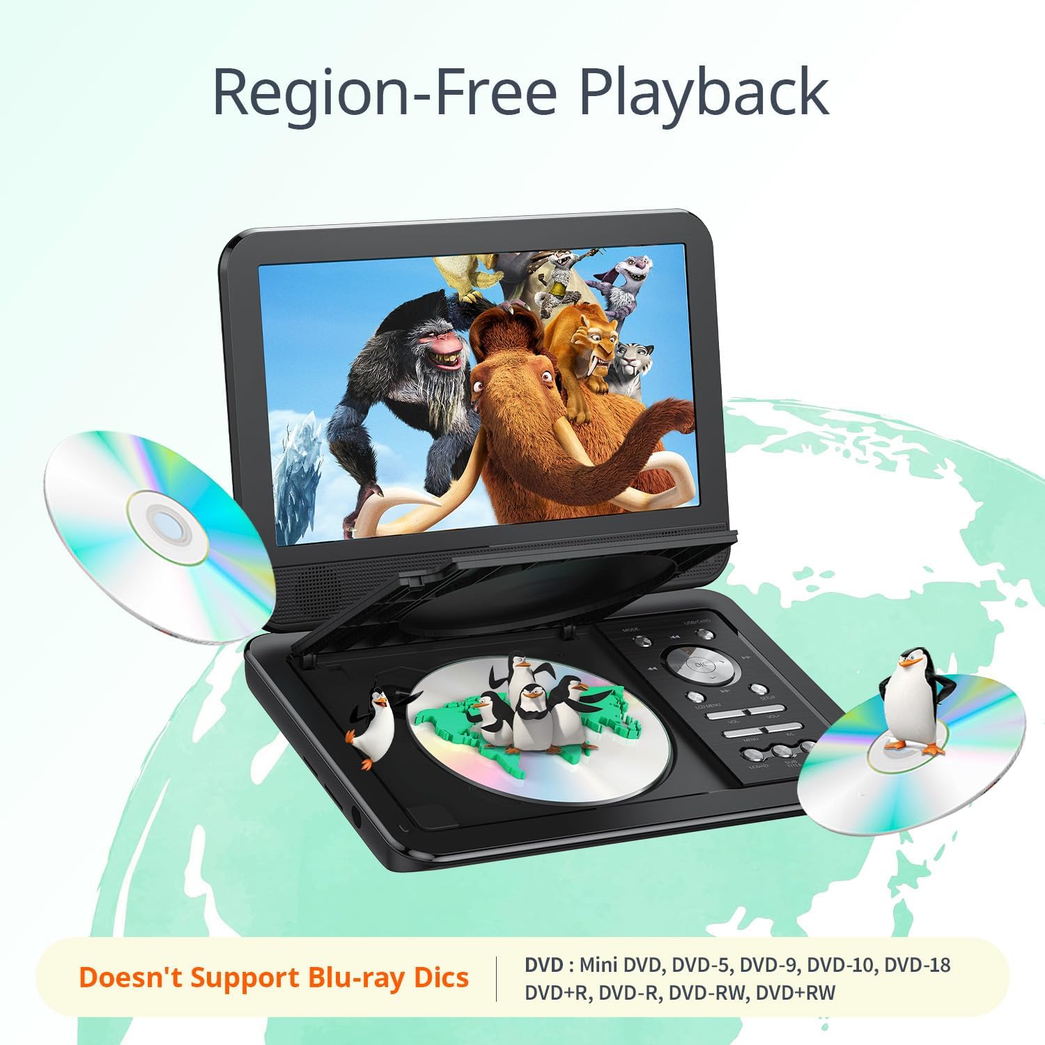 Przenośny odtwarzacz DVD z 12,5" ekranem obrotowym HD zdjęcie 3