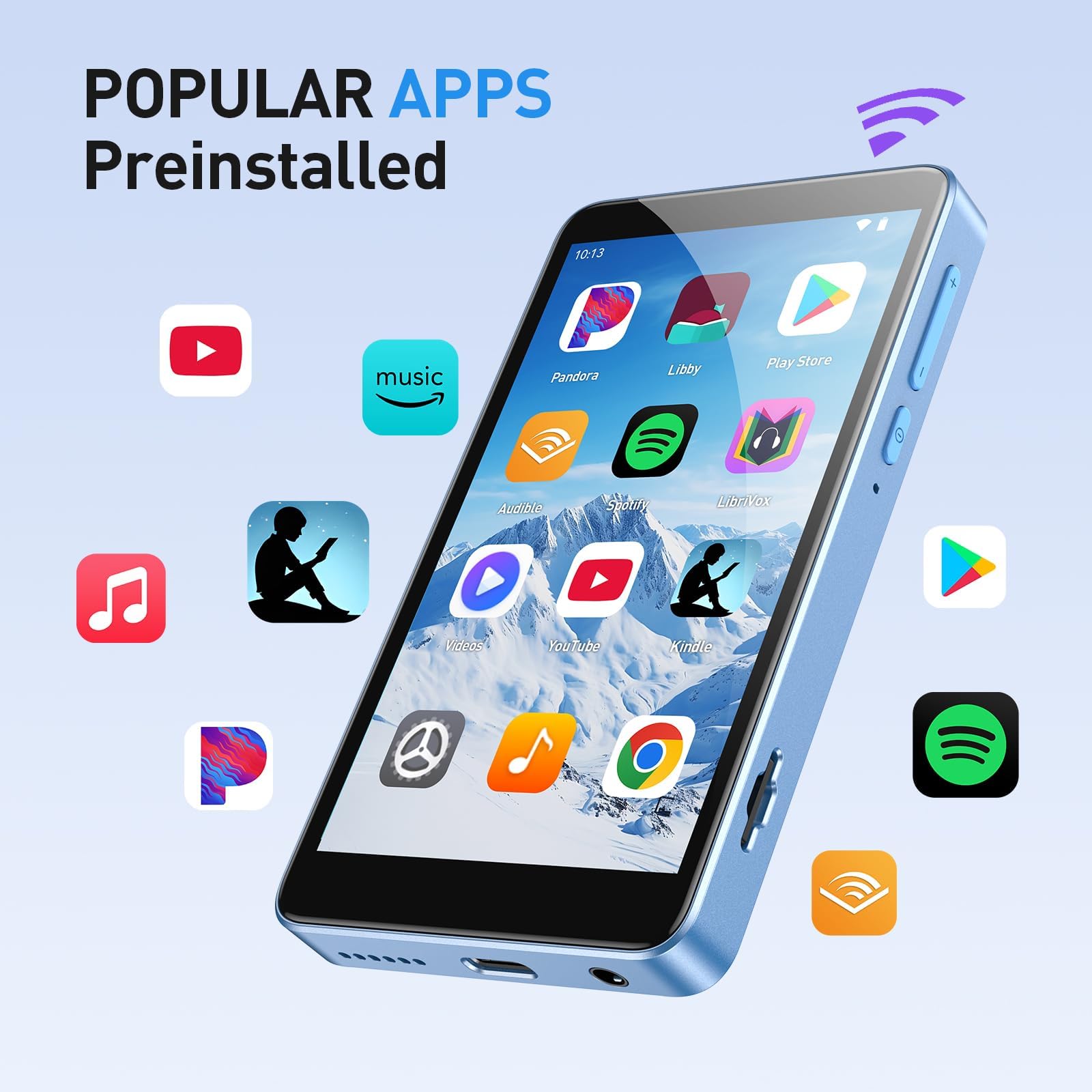 Odtwarzacz MP3 96 GB z Bluetooth i WiFi, T08X 10.2 cm Android 14 MP4 zdjęcie 2