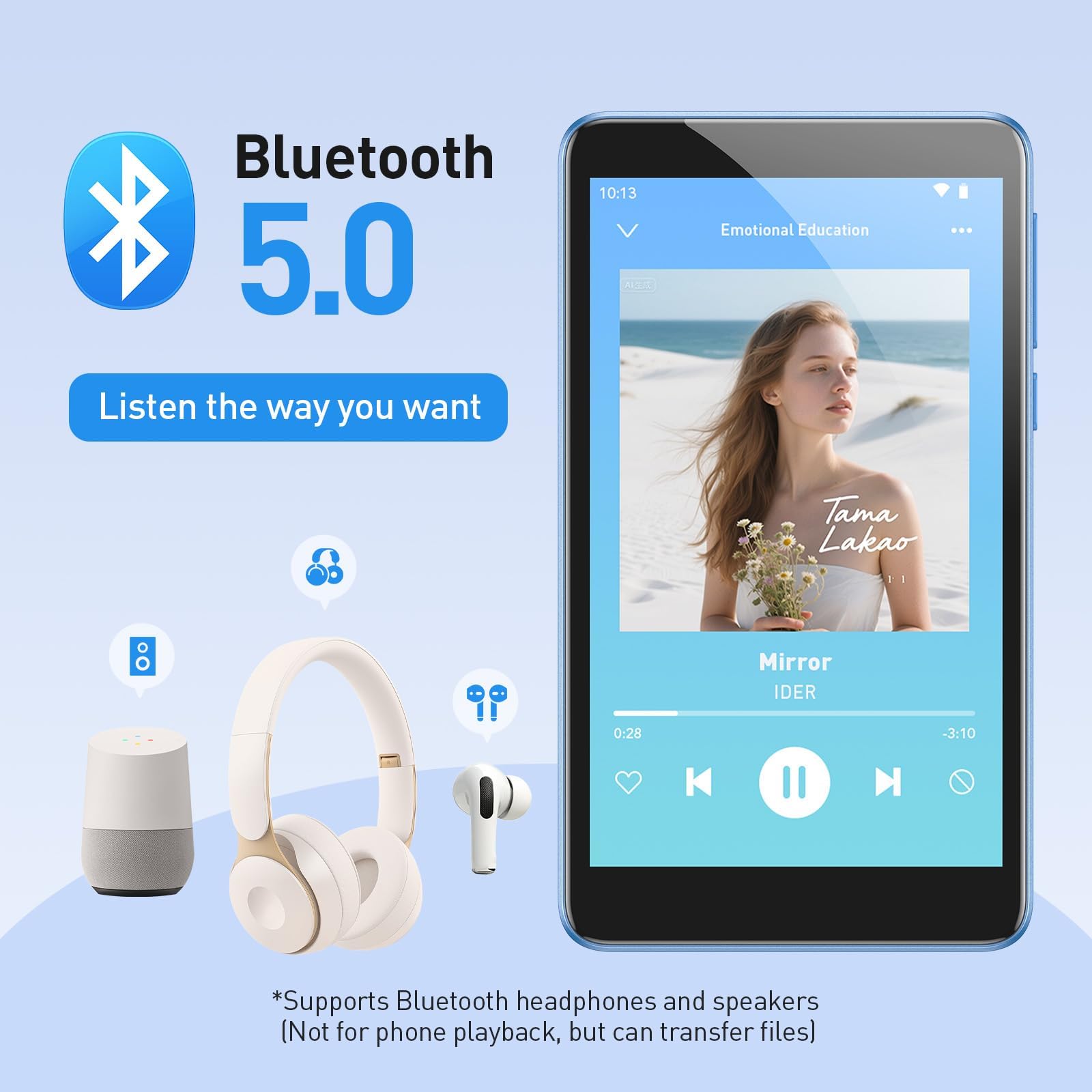 Odtwarzacz MP3 96 GB z Bluetooth i WiFi, T08X 10.2 cm Android 14 MP4 zdjęcie 5