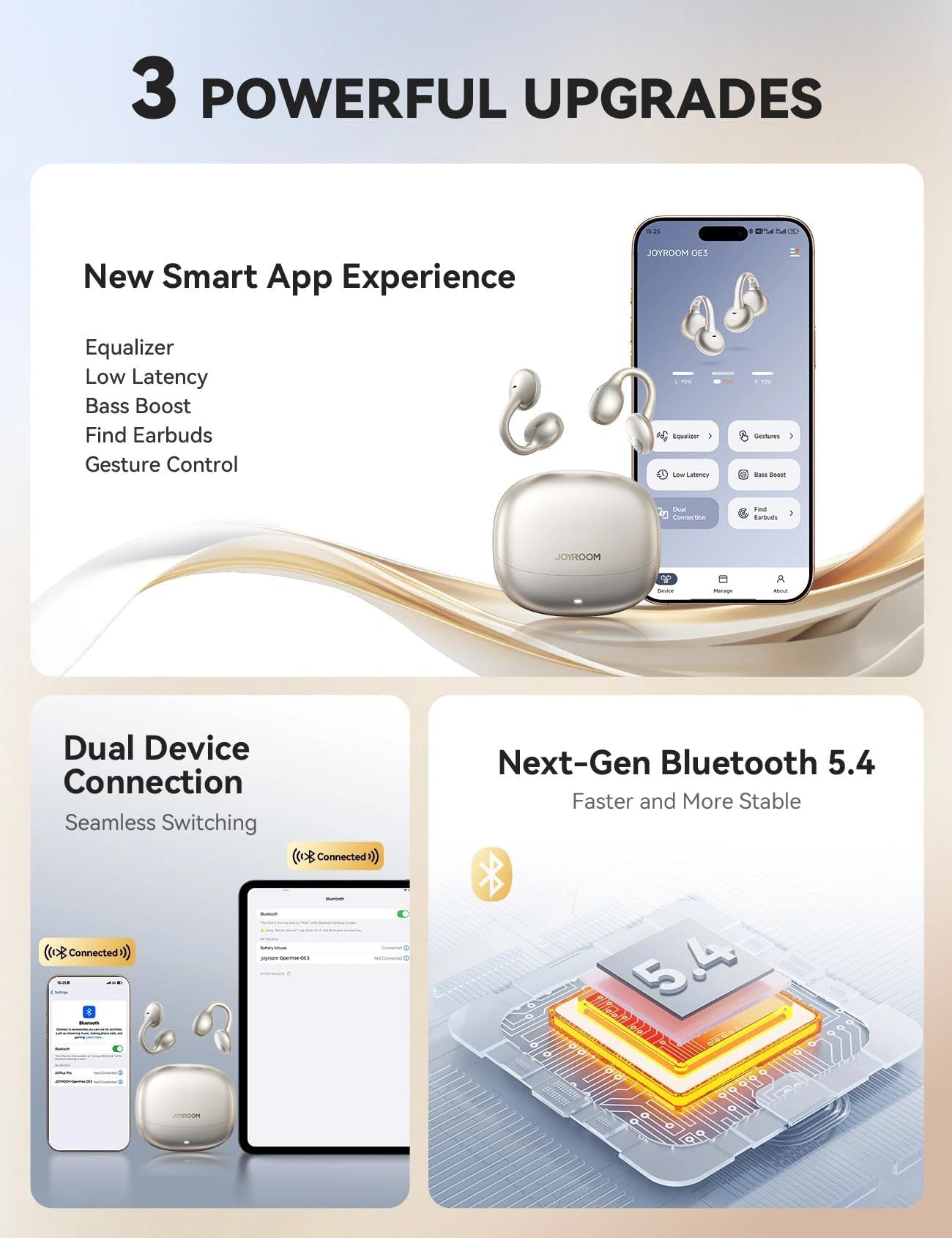 OE3 Słuchawki otwarte Bluetooth 5.4, ultralekki klips na ucho 4,9 zdjęcie 7