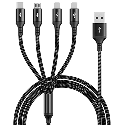 Kabel USB 3A 1,2m nylonowy pleciony 4 w 1 zdjęcie 1