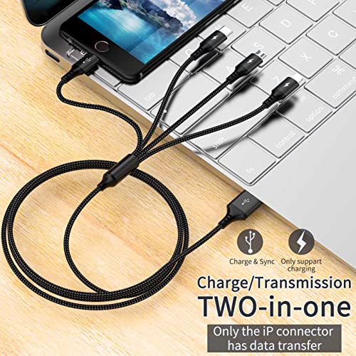 Kabel USB 3A 1,2m nylonowy pleciony 4 w 1 zdjęcie 2