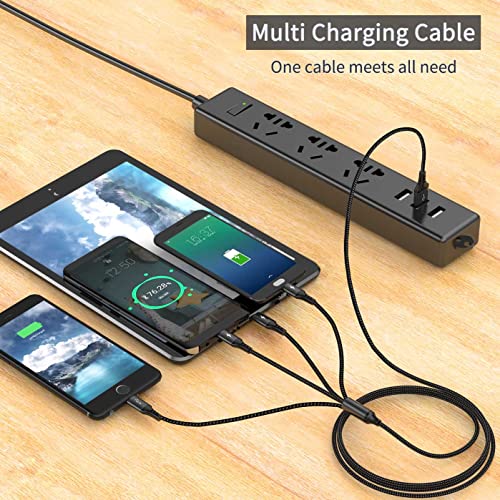Kabel USB 3A 1,2m nylonowy pleciony 4 w 1 zdjęcie 3