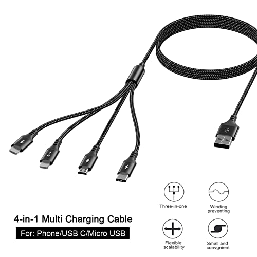 Kabel USB 3A 1,2m nylonowy pleciony 4 w 1 zdjęcie 4