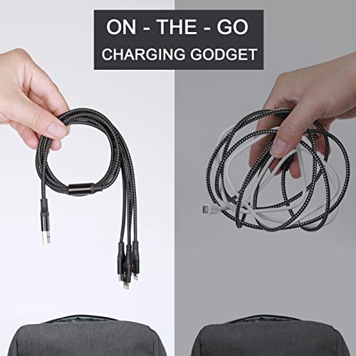 Kabel USB 3A 1,2m nylonowy pleciony 4 w 1 zdjęcie 7
