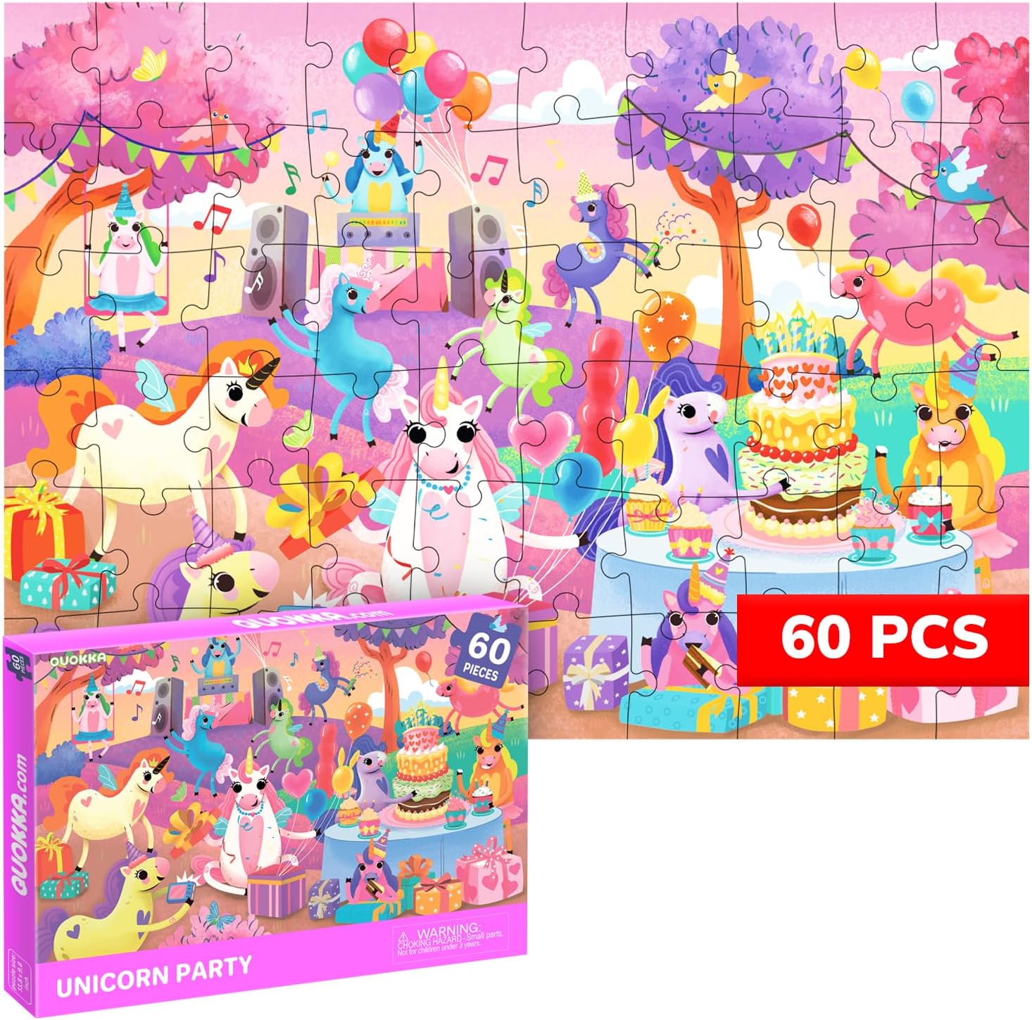 Solo 60 sztuk puzzli na imprezę jednorożca zdjęcie 1