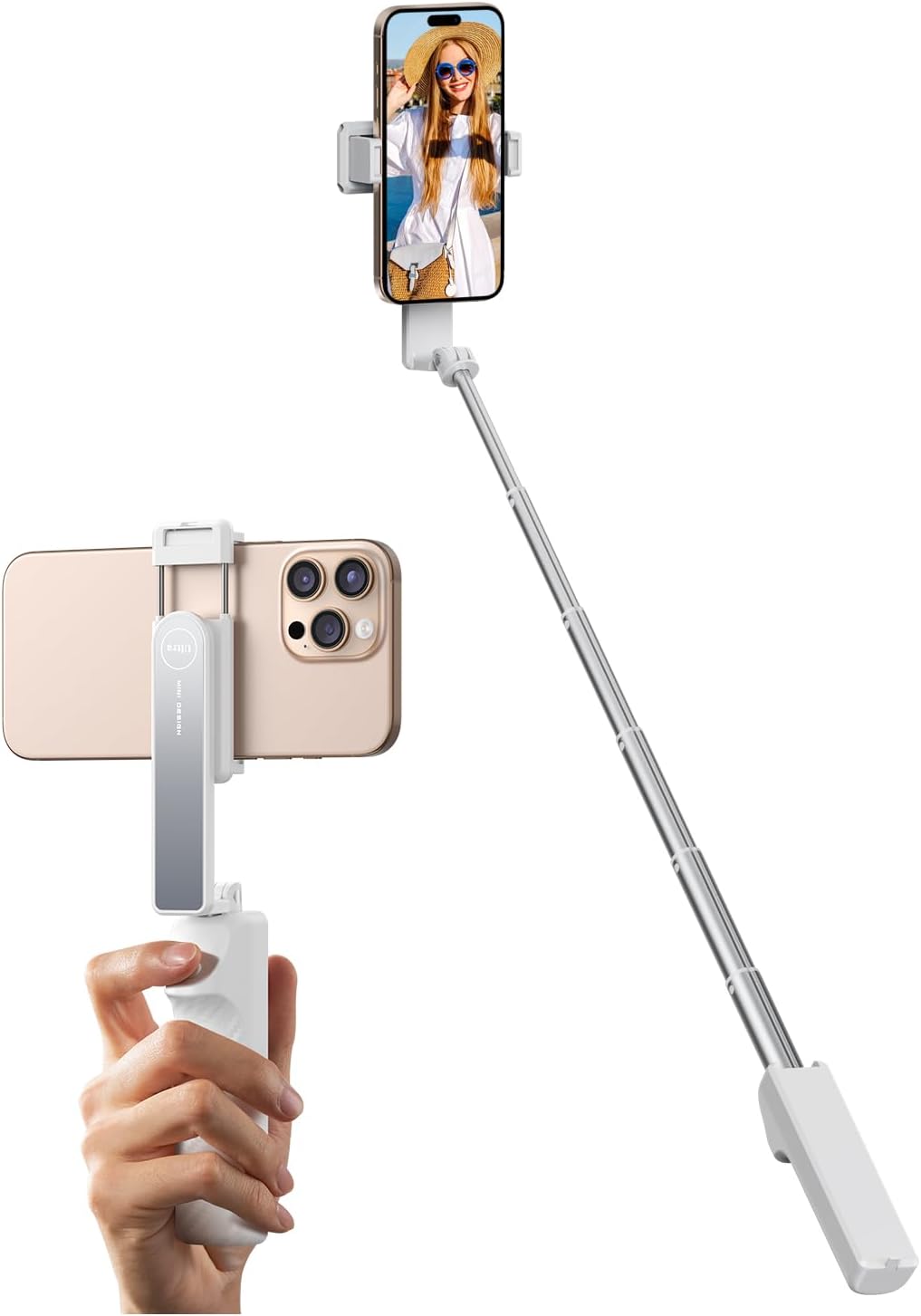 Mini Statyw do Selfie Biały zdjęcie 1