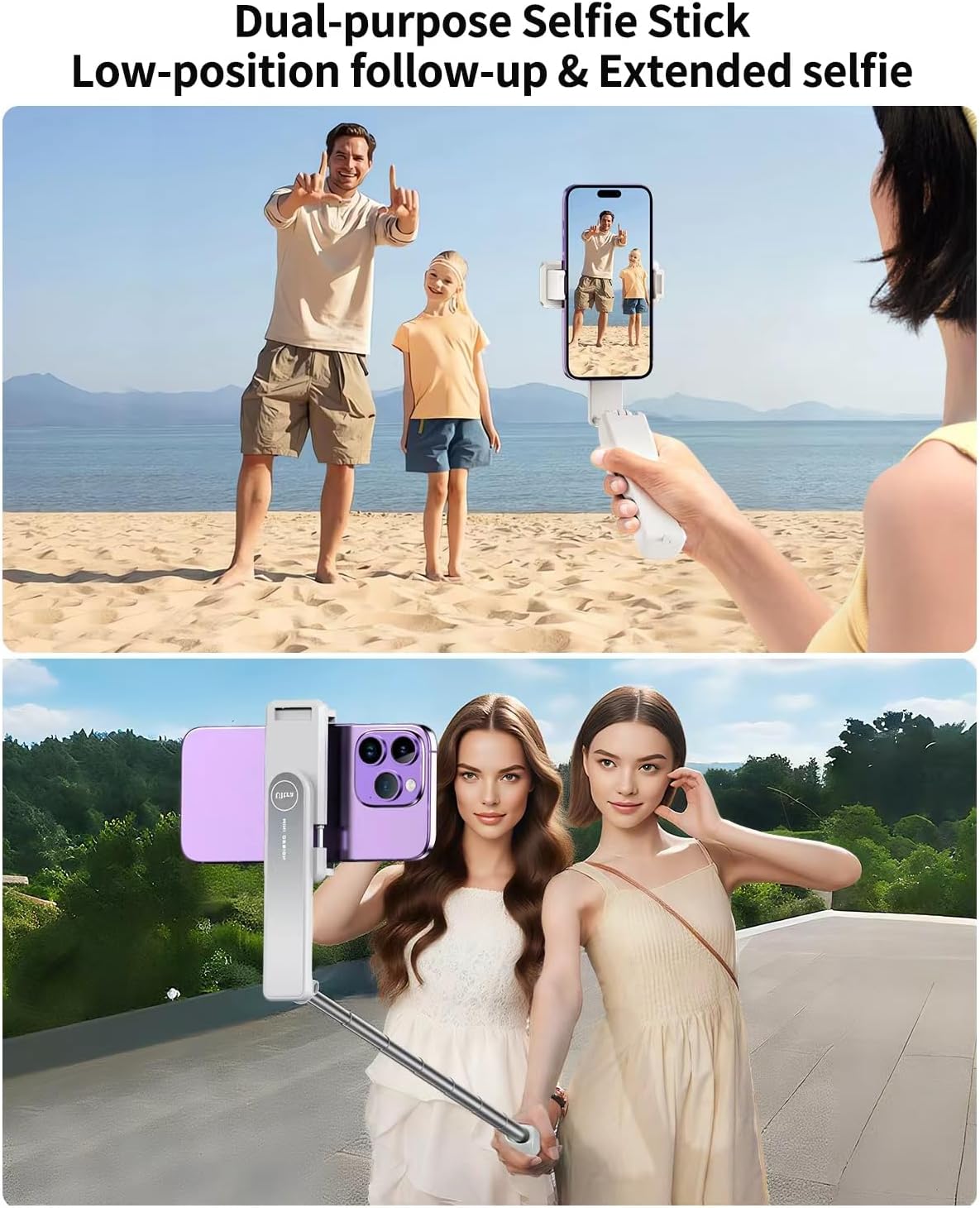 Mini Statyw do Selfie Biały zdjęcie 3