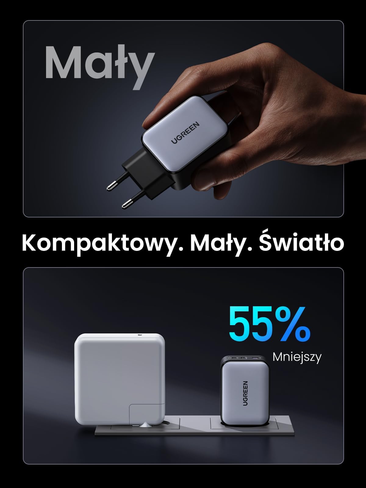 UGREEN Nexode Miniładowarka USB-C 65 W z 3 portami, szybka ładowarka | zdjęcie 5
